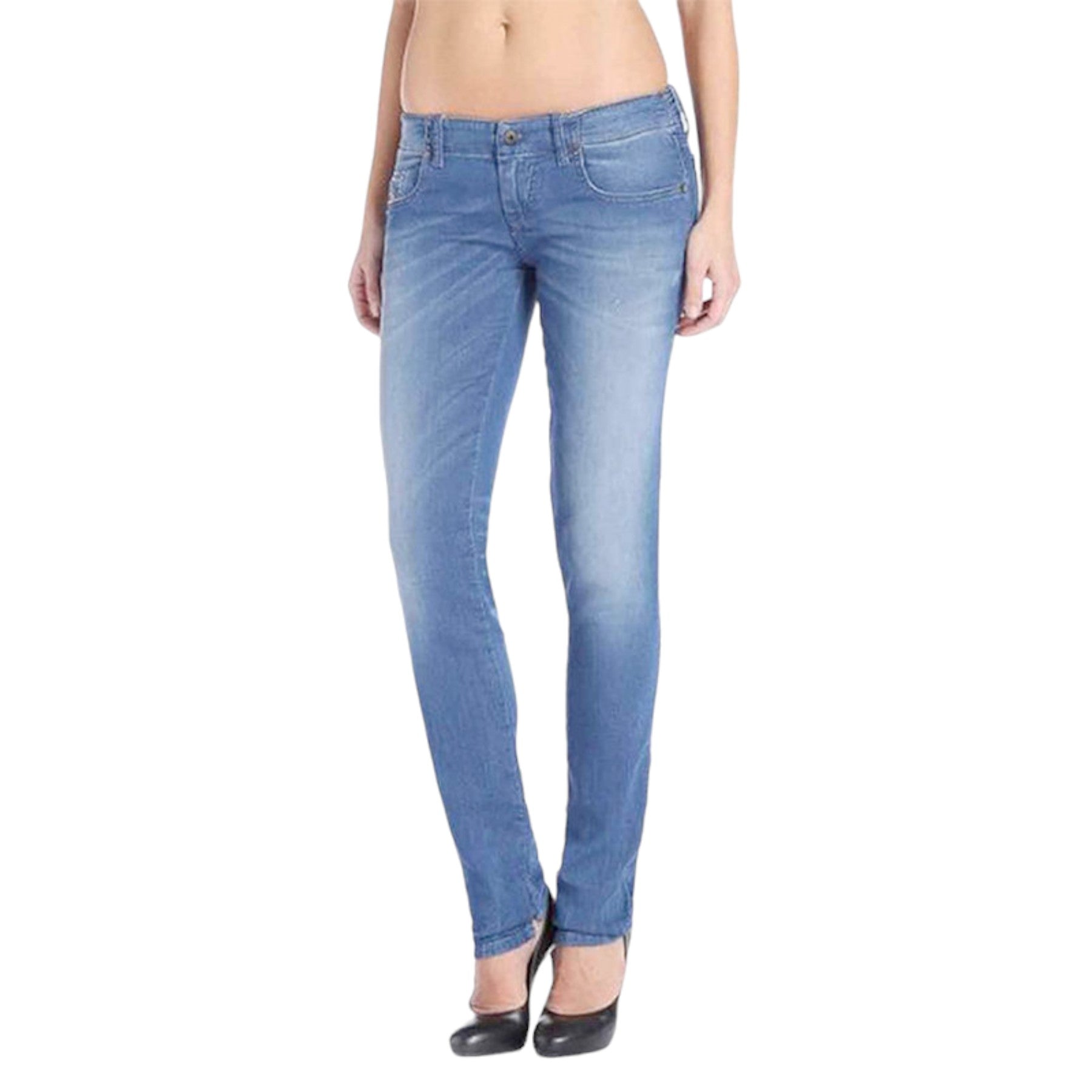 DIESEL GRUPEE NE 0837T Womens Denim Jeans Stretchy Slim Fit Blue Sweat Jogg Pant