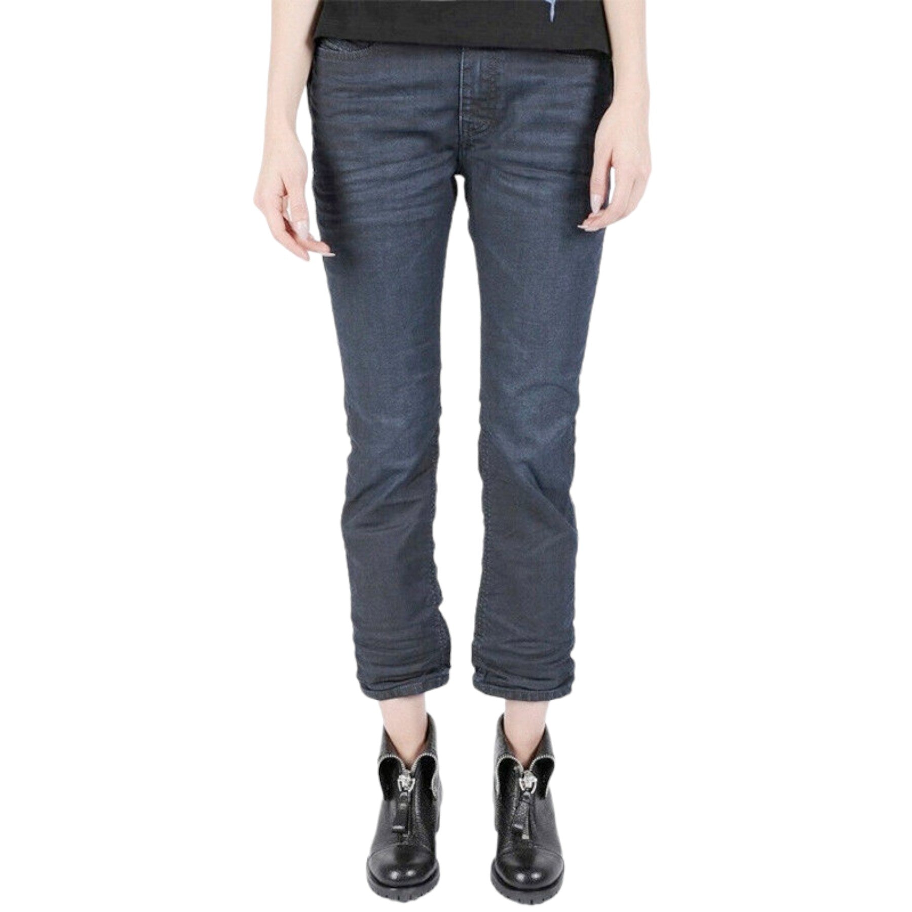 DIESEL RIZZO NE 0681S Womens Denim Jeans Stretchy Slim Fit Blue Sweat Jogg Pants