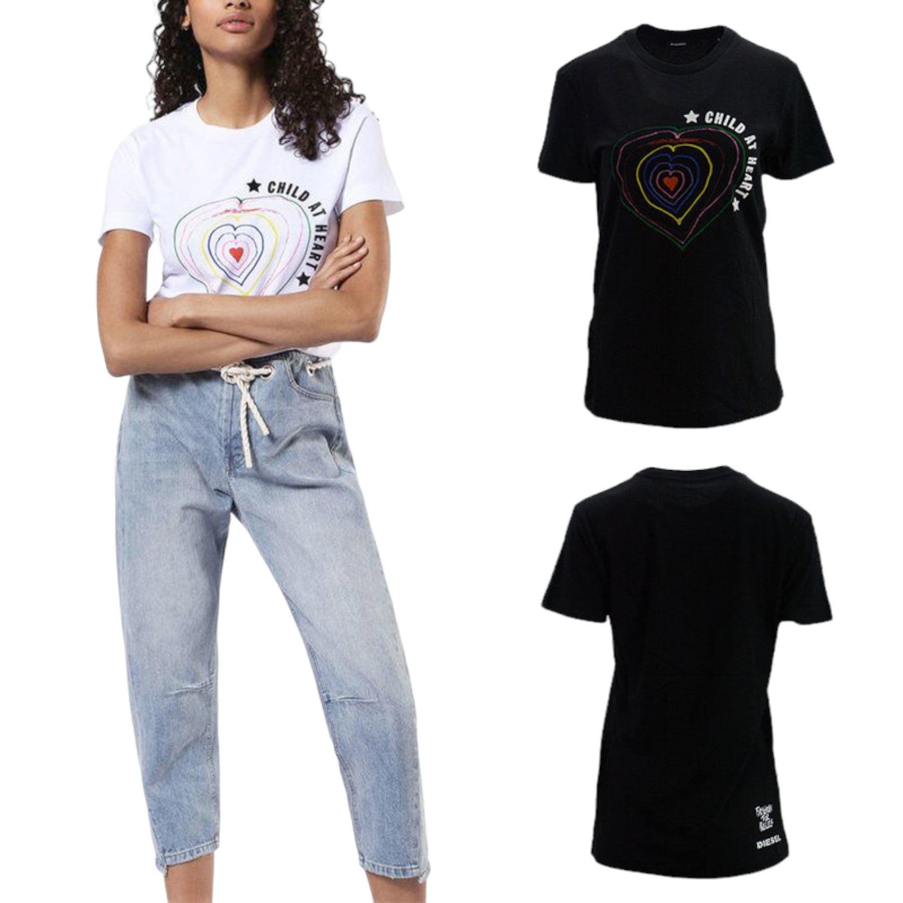 DIESEL NAO T HEA Womens T Shirts Crew Neck Short Sleeve Casual Summer Tee NEW