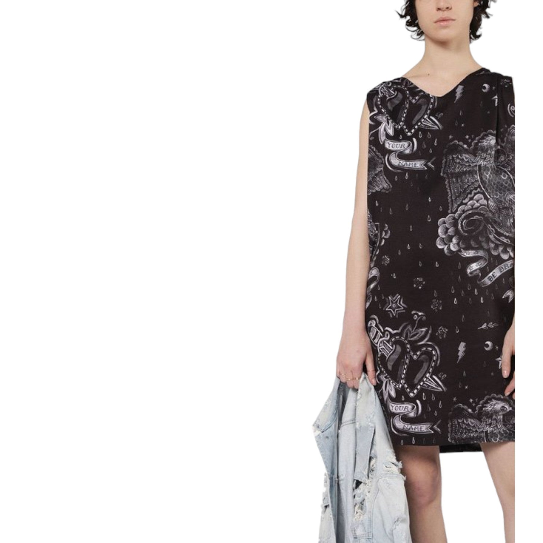 DIESEL D MAY Womens Long Dress V Neck Ebony Casual Party Outwear Sleeveless Top