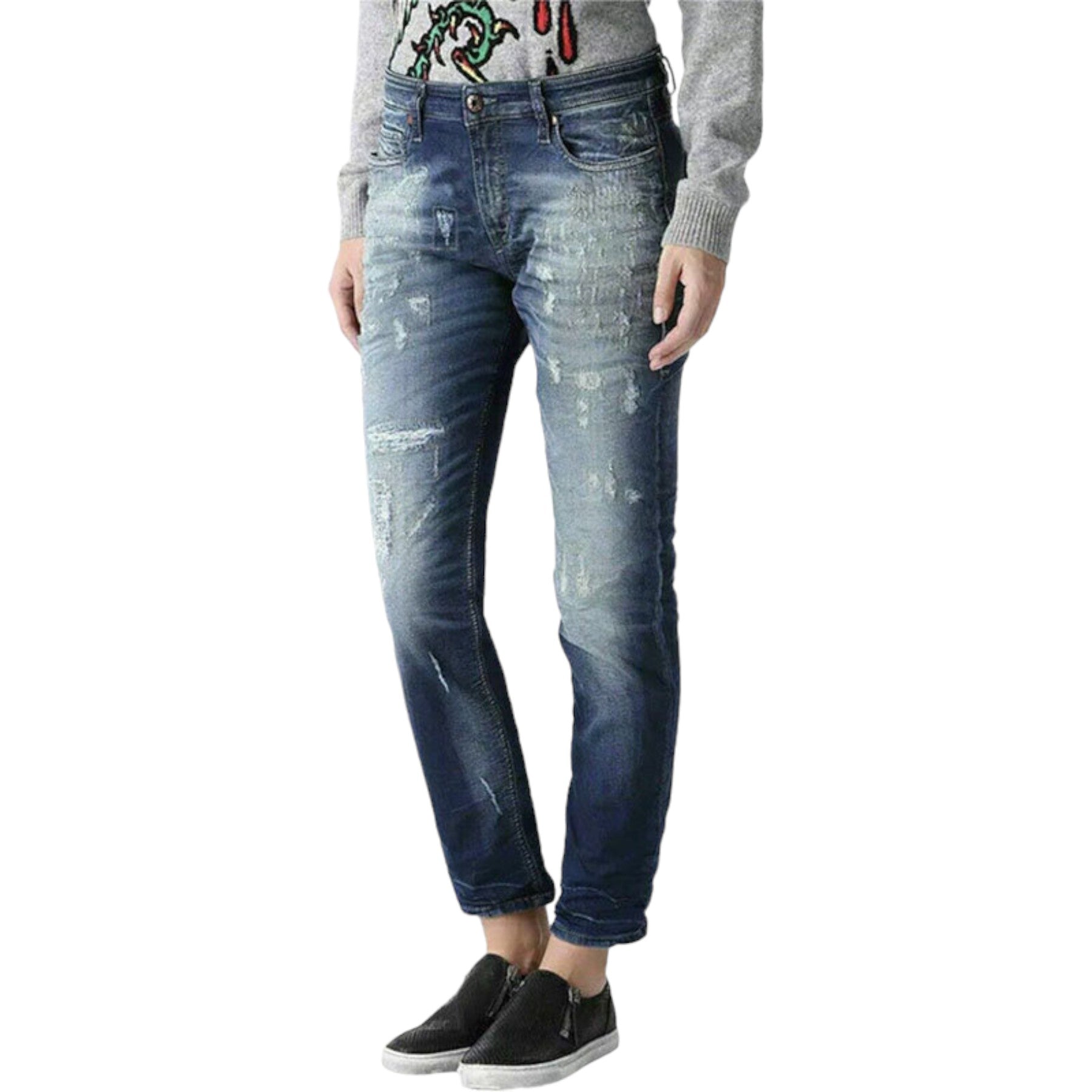 DIESEL RIZZO NE 0670U Womens Denim Sweat Jogg Jeans Trouser Stretch Casual Pants