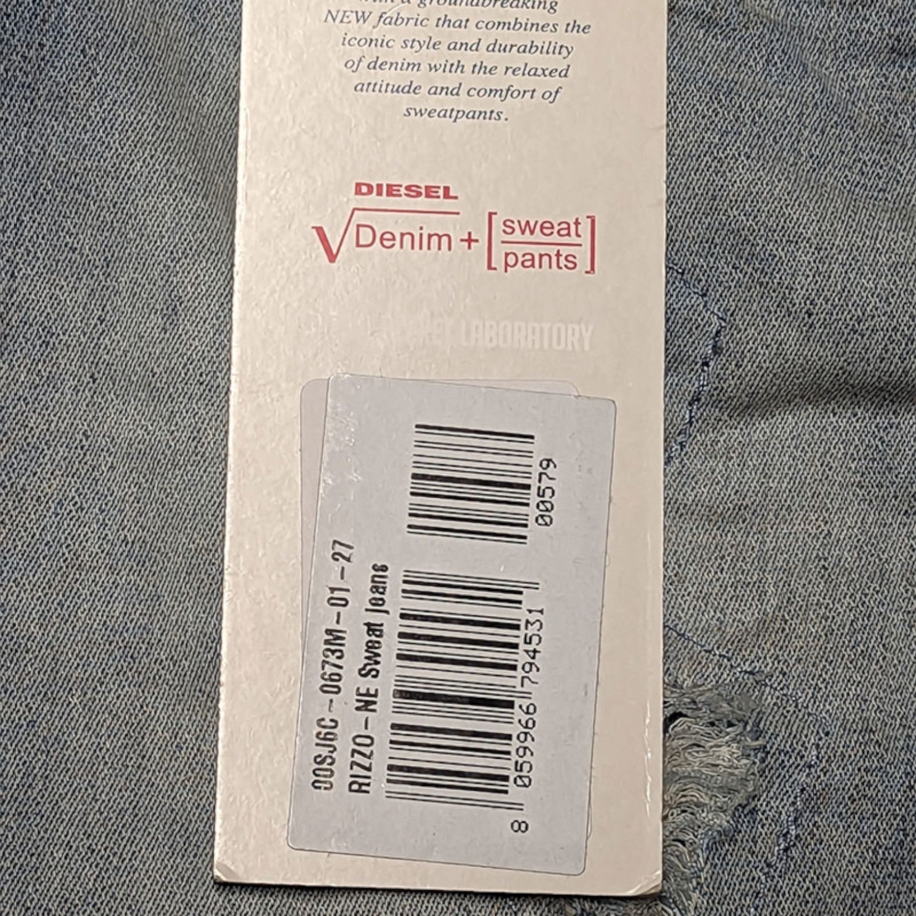 DIESEL RIZZO NE 0673M Womens Denim Jeans Stretch Trouser Casual Sweat Jogg Pants