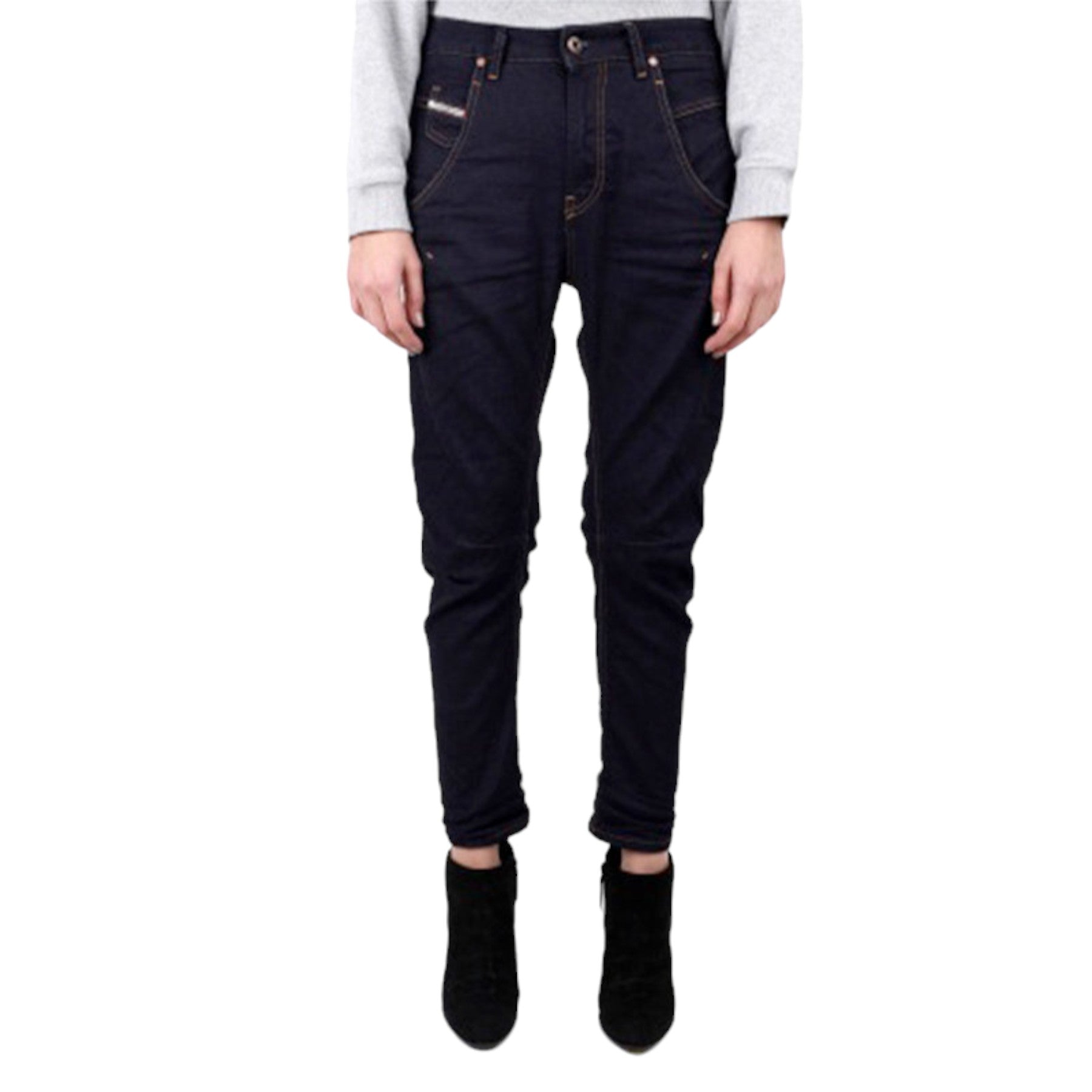 DIESEL FAYZA-NE 0600V Womens Denim Jeans Tapered Leg Casual Stretchy Jogg Pants