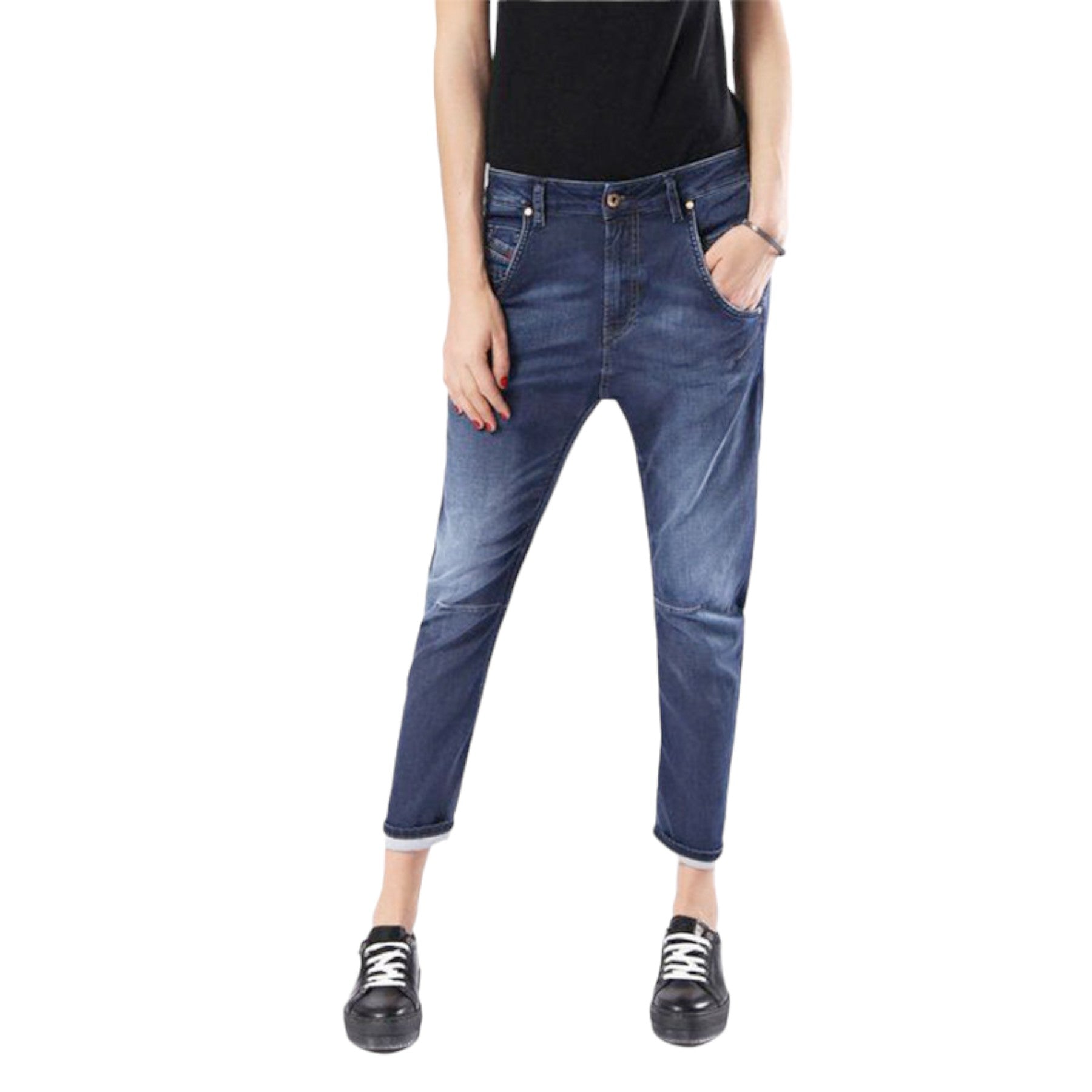 DIESEL FAYZA-NE 0674Y Womens Jeans Tapered Leg Stretch Casual Denim Jogg Pants