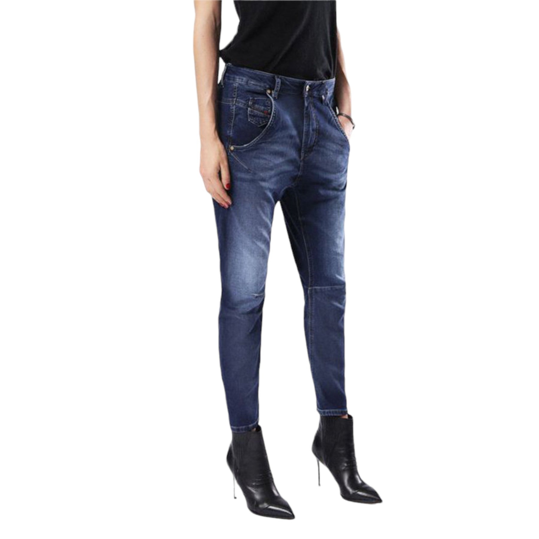 DIESEL FAYZA-NE 0674Y Womens Jeans Tapered Leg Stretch Casual Denim Jogg Pants