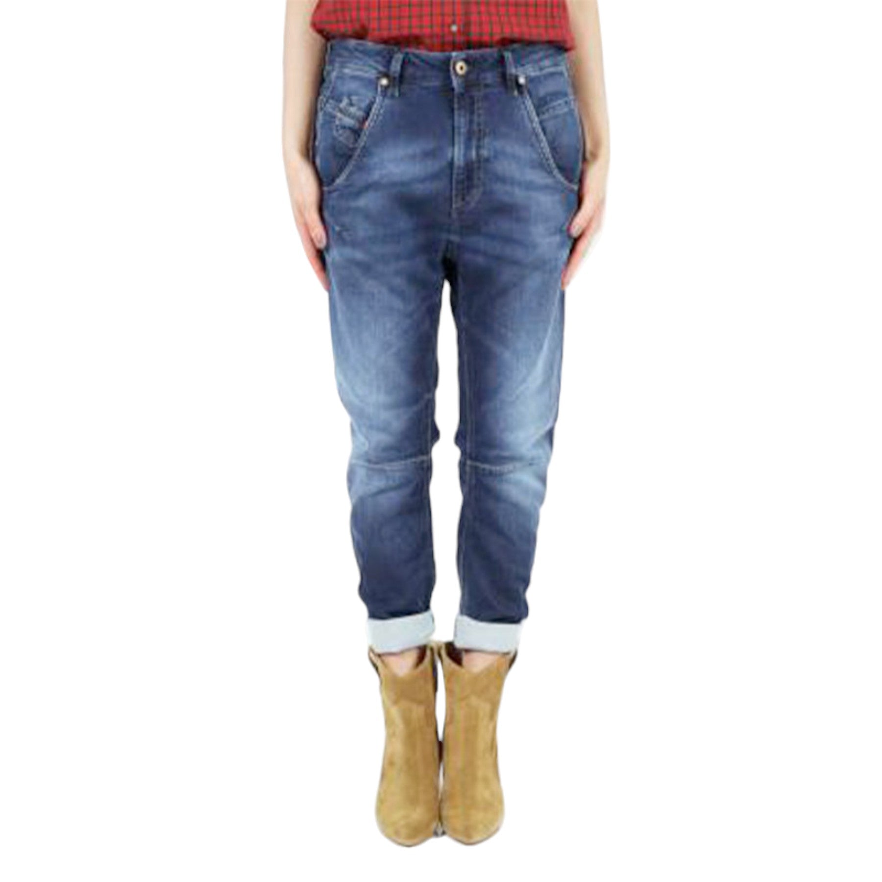 DIESEL FAYZA-NE 0674Y Womens Jeans Tapered Leg Stretch Casual Denim Jogg Pants