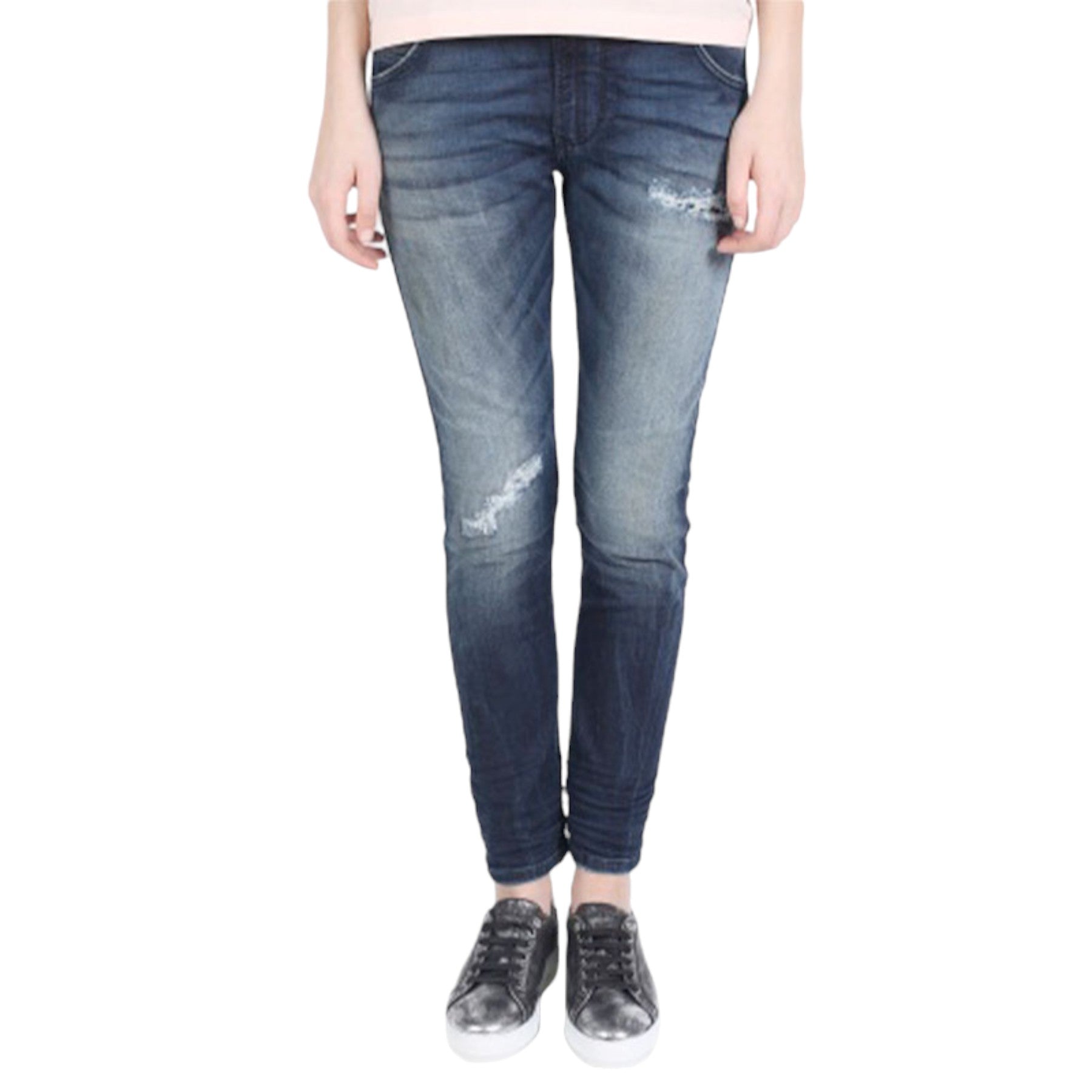 DIESEL KRAILEY NE 0678S Womens Jeans Distressed Skinny Leg Sweat Denim Jogg Pant