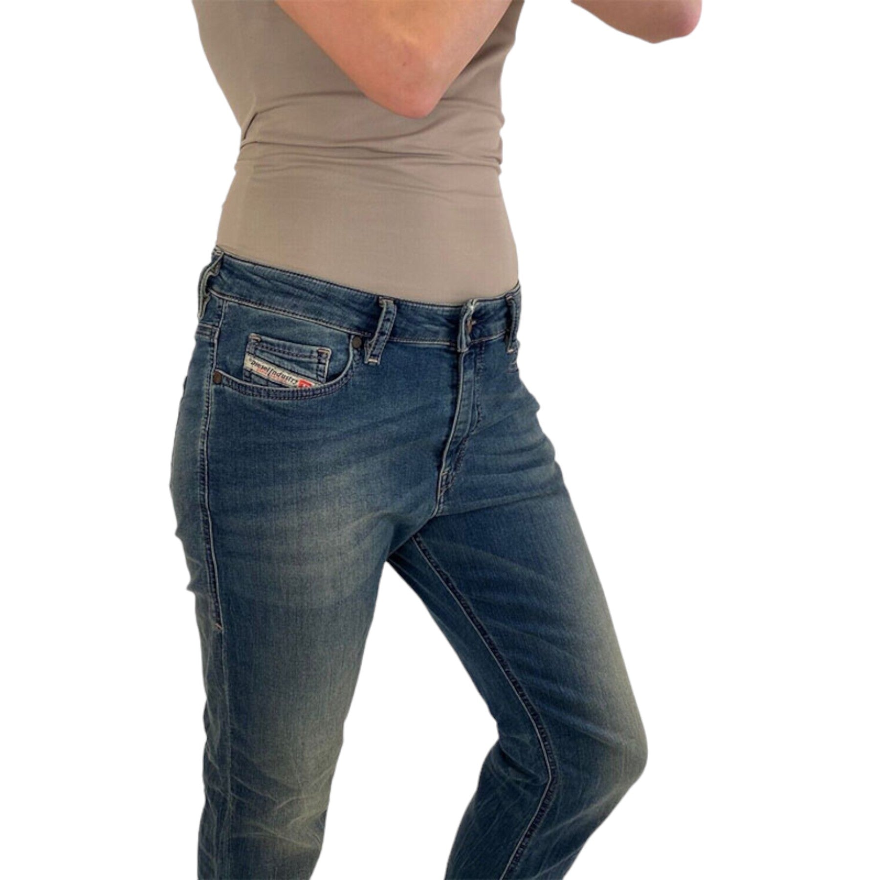 DIESEL GRUPEE NE 0668W Womens Jogg Jeans Denim Stretchy Slim Fit Sweat Pants NEW