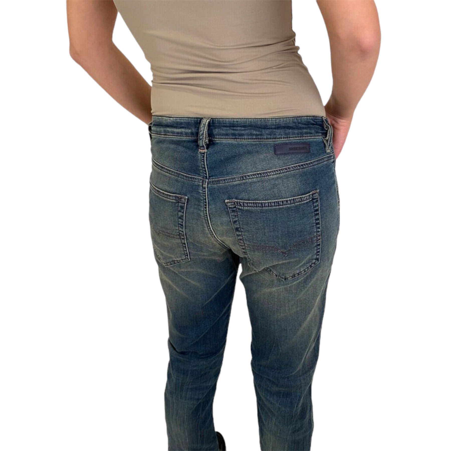 DIESEL GRUPEE NE 0668W Womens Jogg Jeans Denim Stretchy Slim Fit Sweat Pants NEW