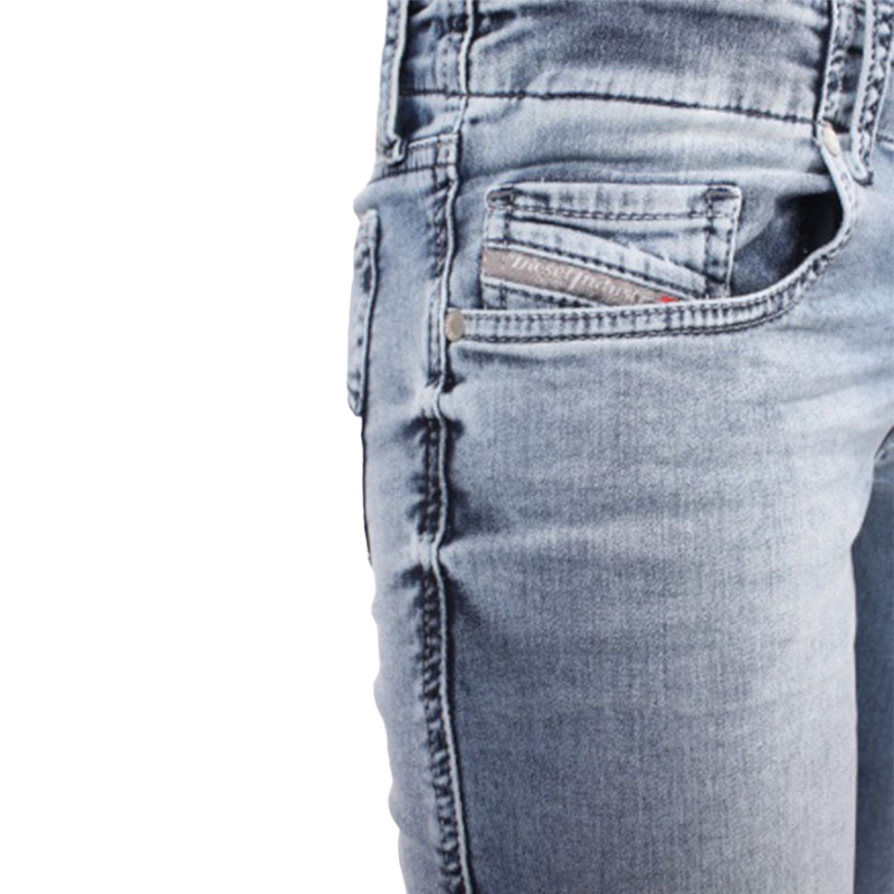 DIESEL GRUPEE NE 0673L Womens Denim Jogg Jeans Sweat Stretchy Slim Fit Blue Pant