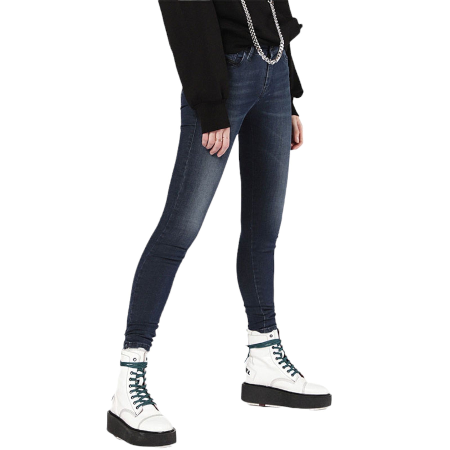 DIESEL Slandy 0681G Womens Jeans  Denim Slim Fit Skinny Leg Stretch Jogg Pant