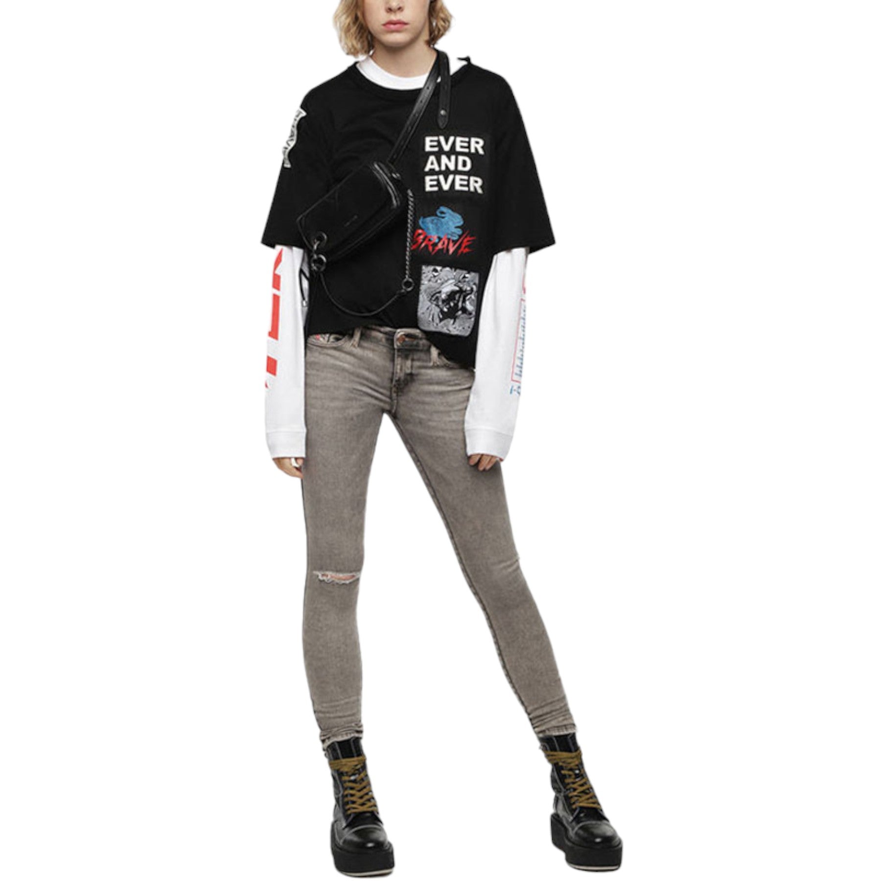 DIESEL Slandy 084UP Womens Jogg Jeans Denim Slim Fit Skinny Leg Stretch Pants