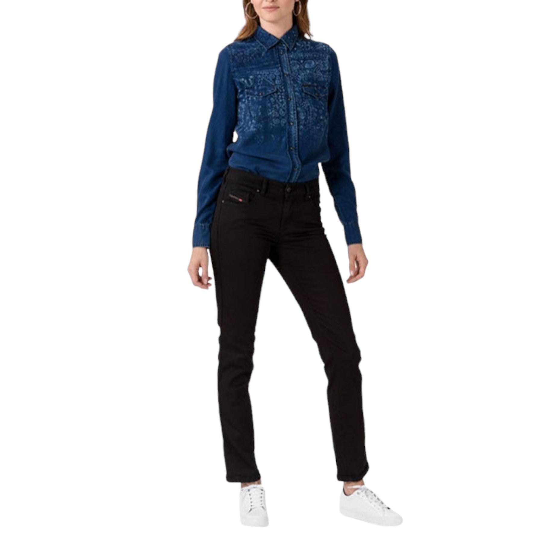 DIESEL SLANDY 0800R Womens Jeans Denim Casual Pants Slim Fit Black Trousers NEW