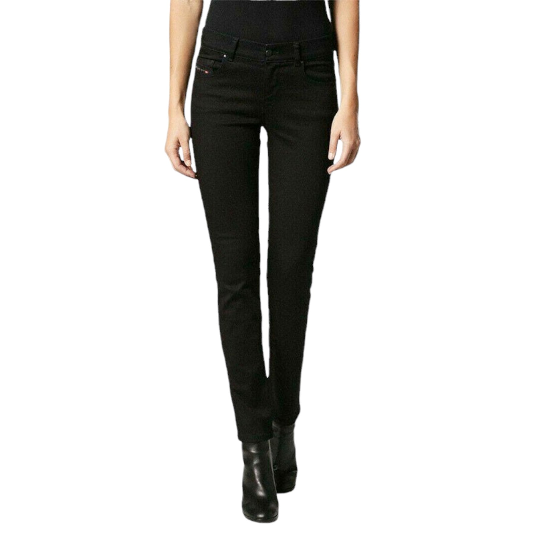 DIESEL SLANDY 0800R Womens Jeans Denim Casual Pants Slim Fit Black Trousers NEW