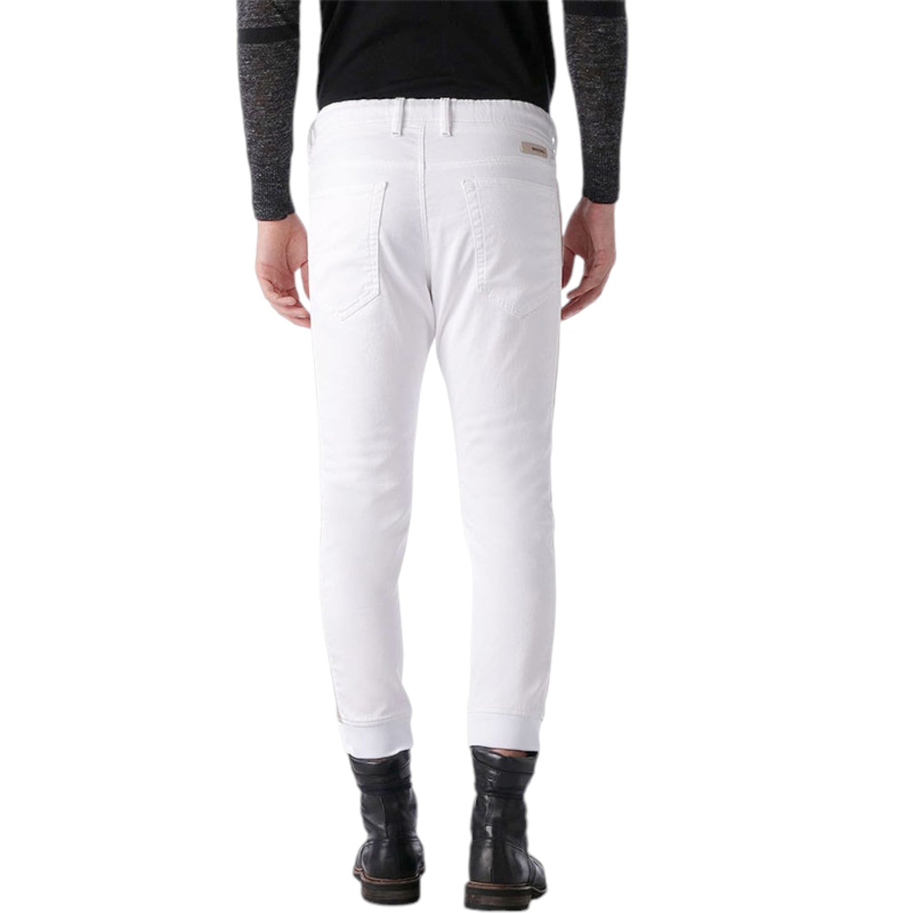 DIESEL NARROT NE 0663V Mens Denim Jeans Slim Fit Stretch Sweat Jogg Jeans White