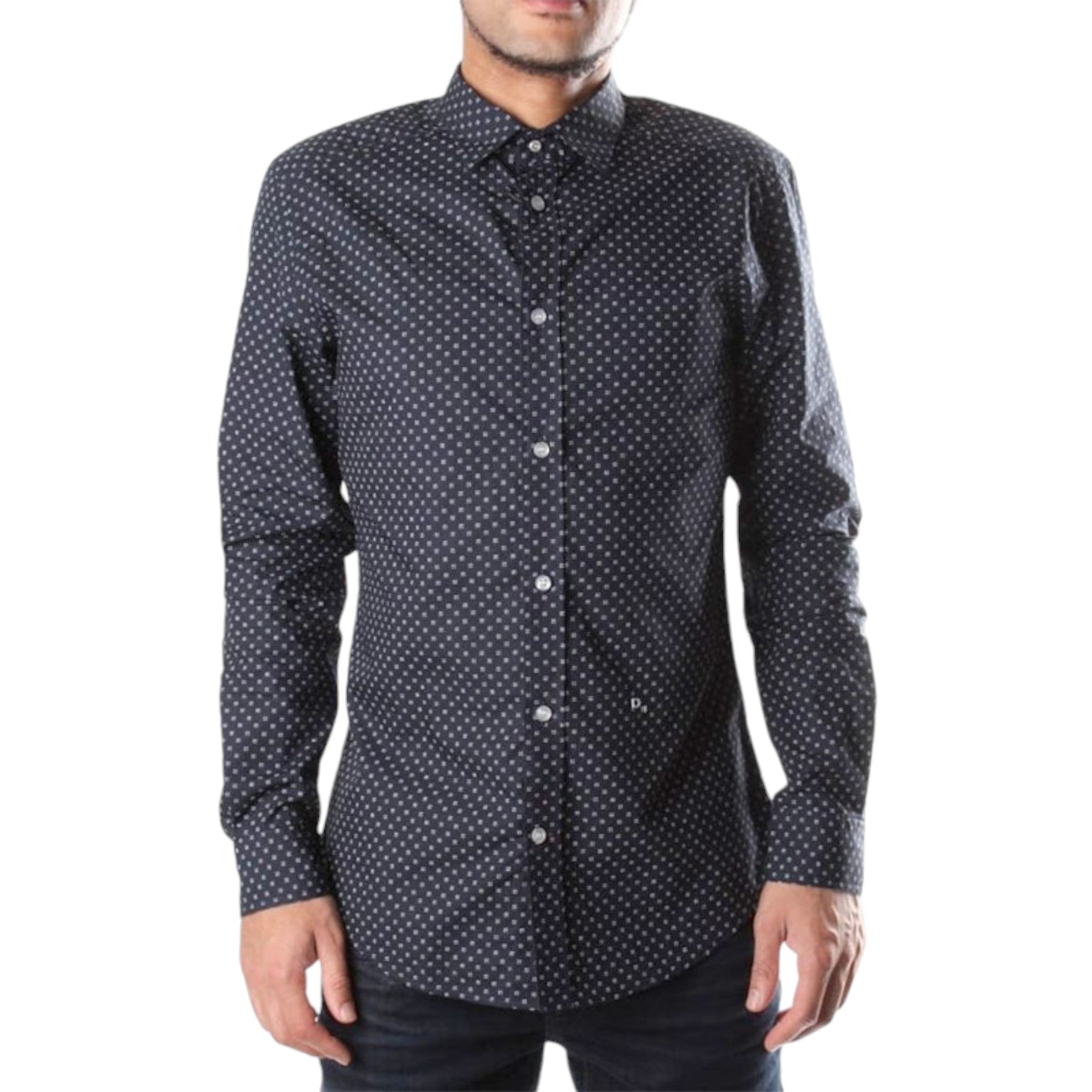 DIESEL S BLANCA 0WALH Mens Shirts Long Sleeve Slim Fit Camicia Cotton Shirt NEW