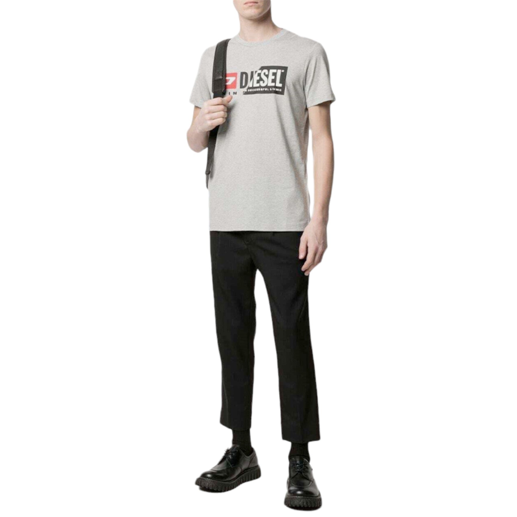 DIESEL T Diego Mens Crew Neck T Shirts Cuty Dual Logo Printed Casual Cotton Tee