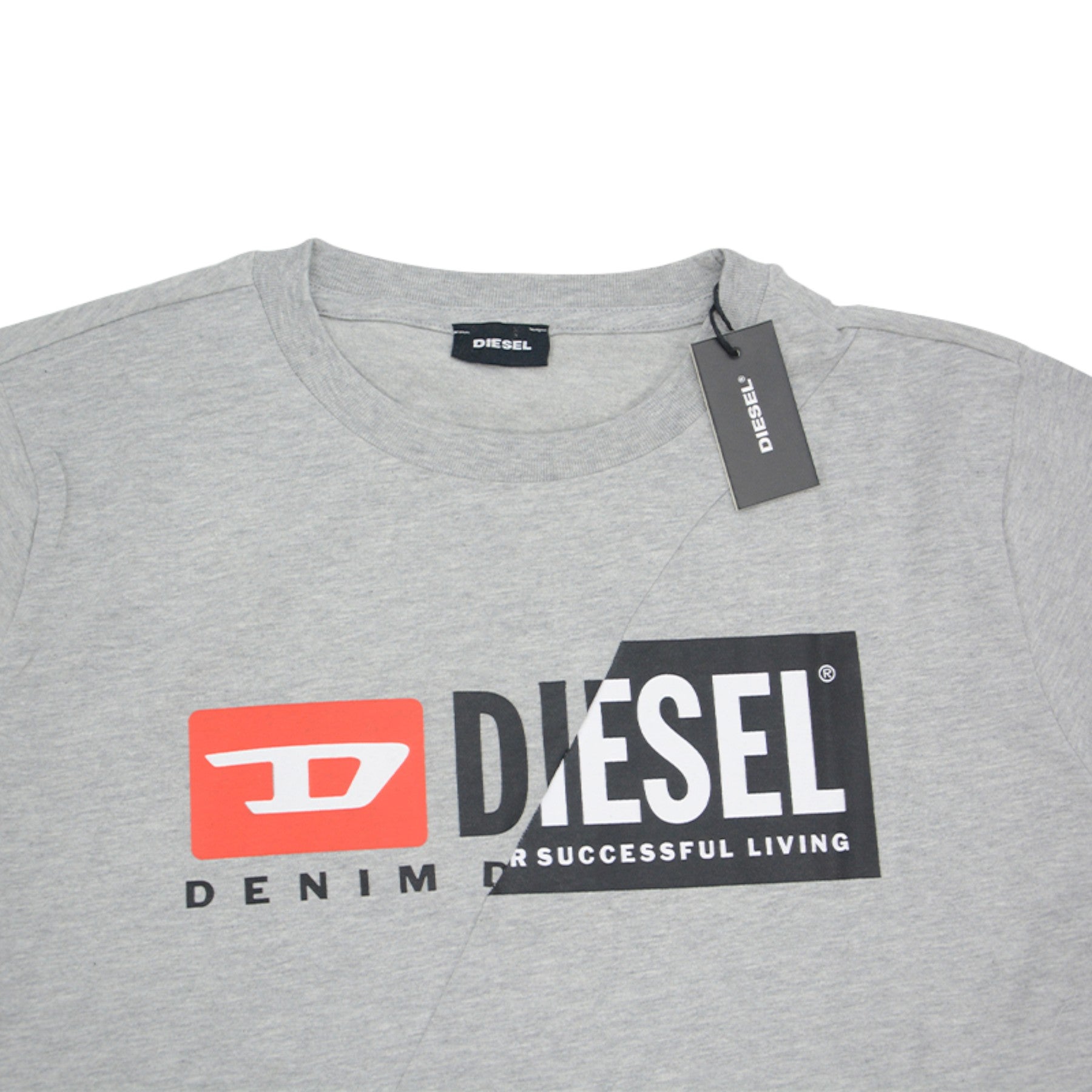 DIESEL T Diego Mens Crew Neck T Shirts Cuty Dual Logo Printed Casual Cotton Tee