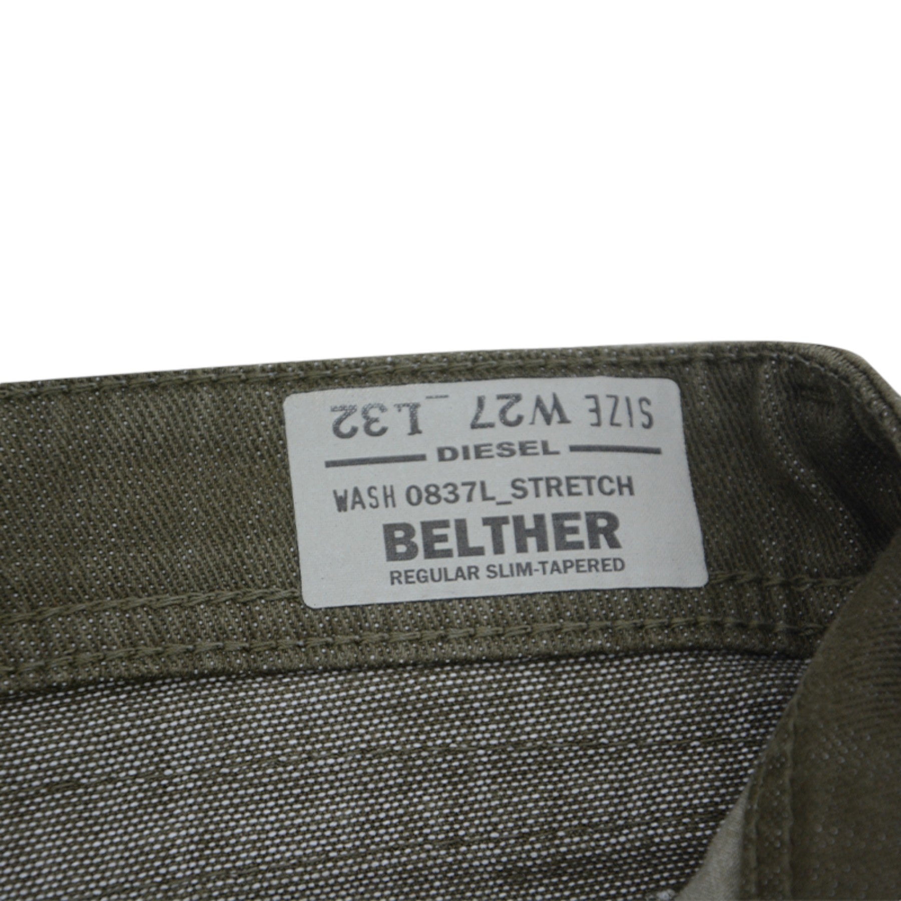 DIESEL BELTHER 0837L Mens Jeans Tapered Leg Casual Regular Slim Fit Denim Pants