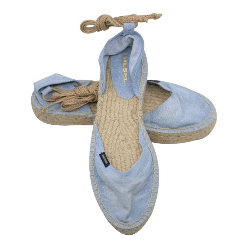 DIESEL ESPADRILLAS RAGS Womens Sandals Casual Denim Lace Up Summer Slip On Shoes