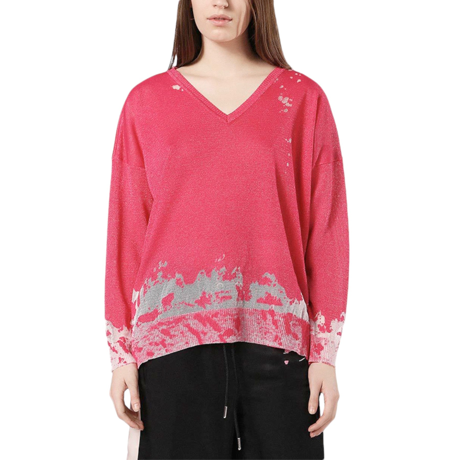 DIESEL M SPOTS Womens Sweater Long Sleeve Pullover V Neck Jumper Casual Top NEW