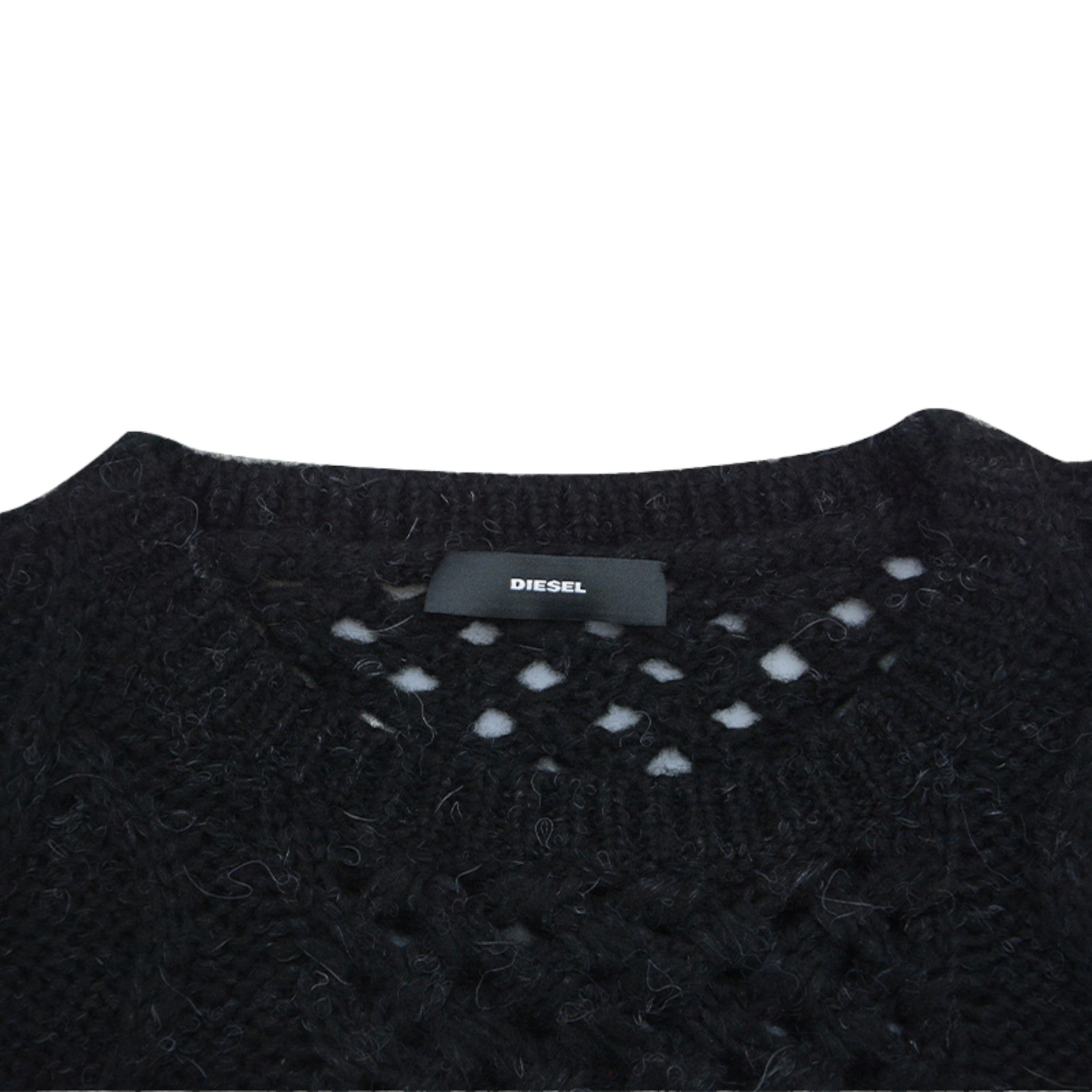 DIESEL M GRATA Womens Pullover Jumper Long Sleeve Crew Neck Knitted Black Sweats