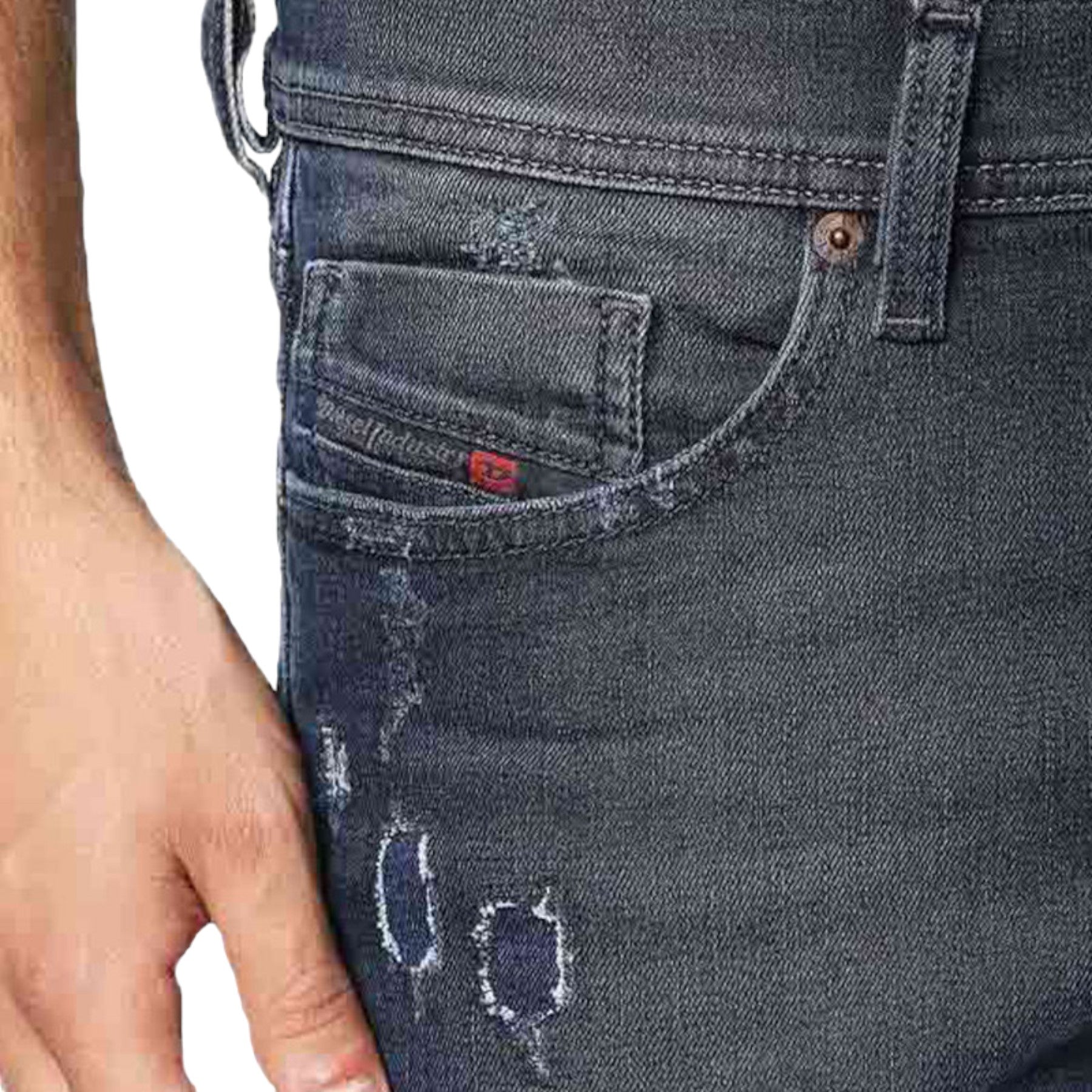 DIESEL TEPPHAR 084LD Mens Denim Jeans Slim Fit Carrot Leg Stretch Casual Pants