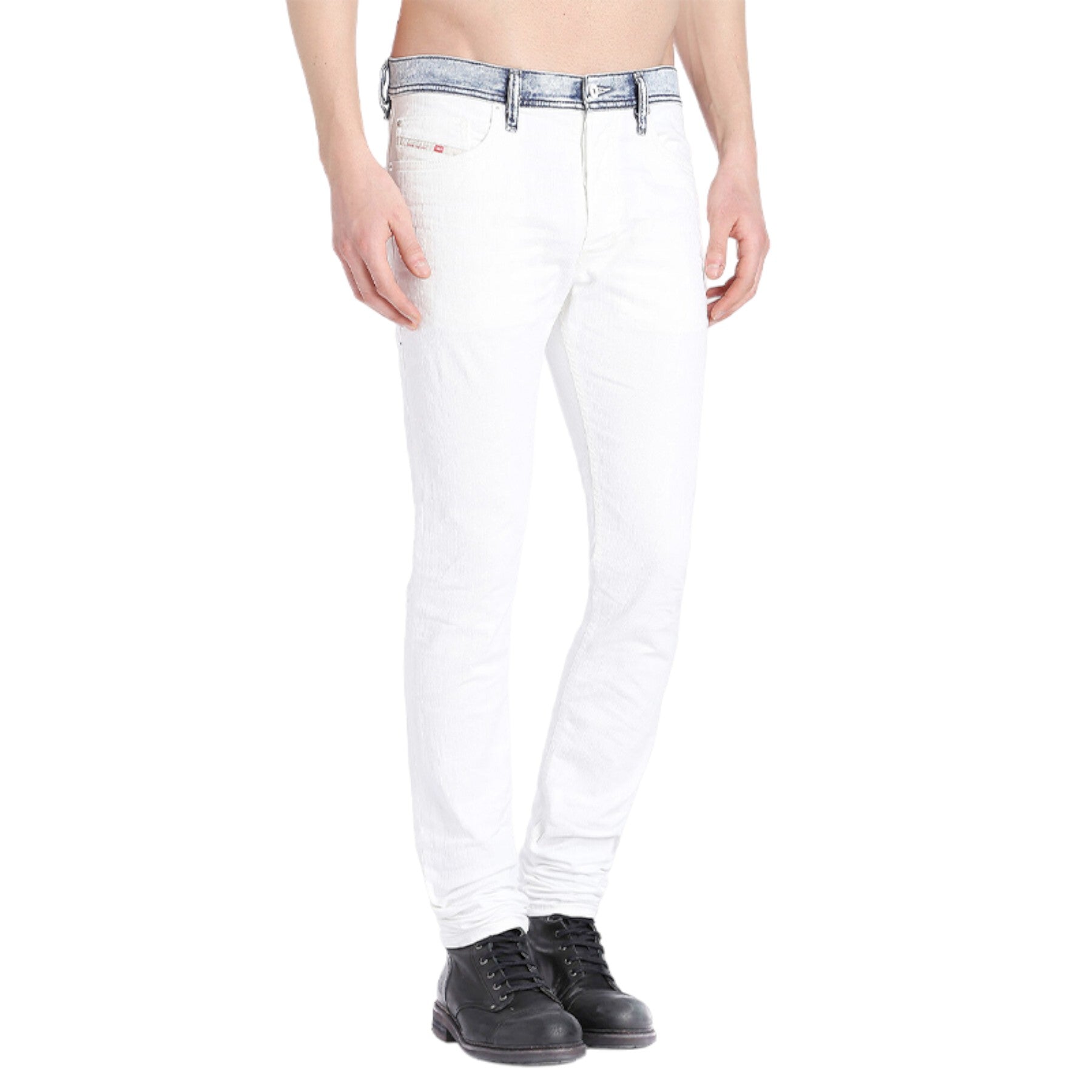 DIESEL TEPPHAR 0840R Mens Denim Jeans Straight Leg Basic Casual White Pants NEW