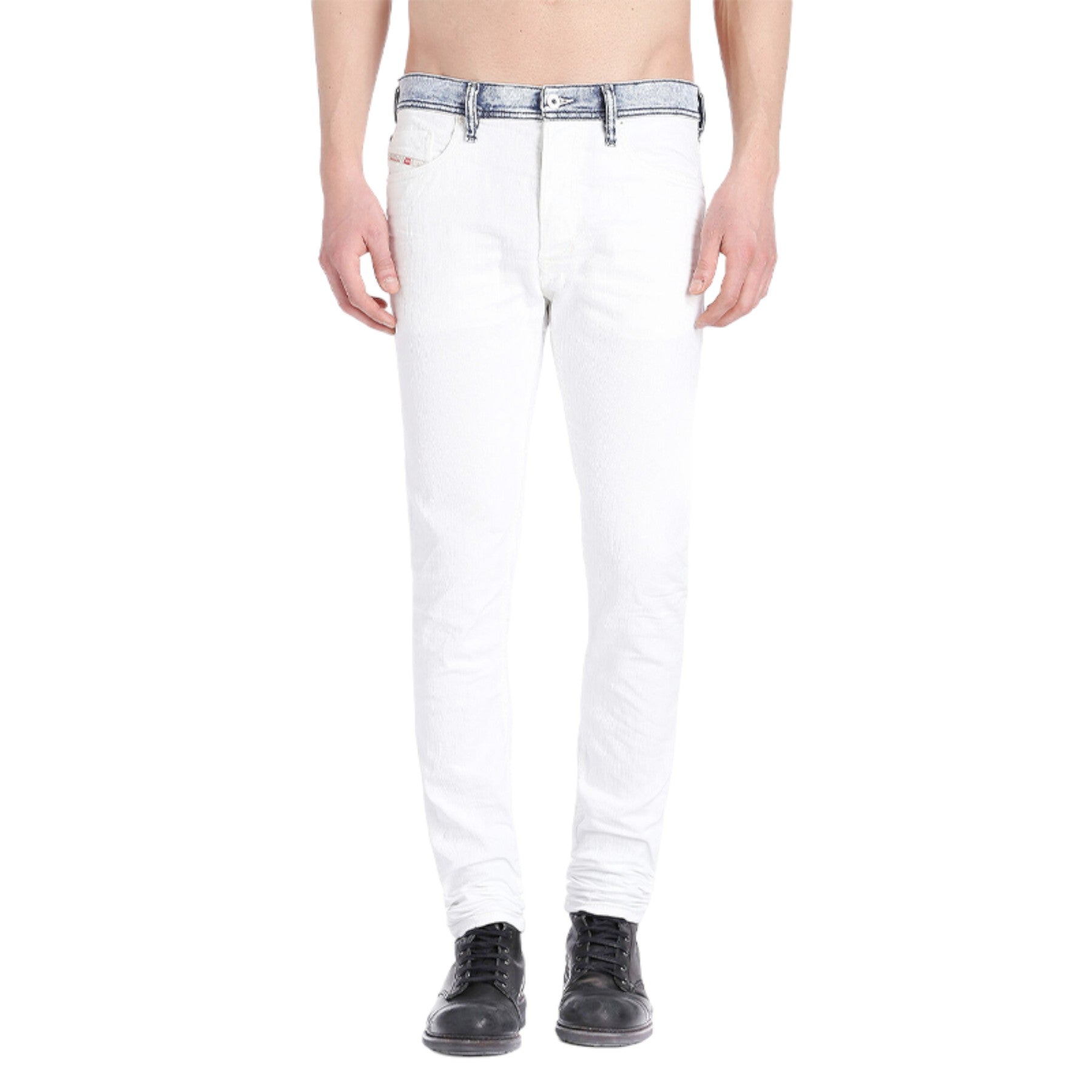 DIESEL TEPPHAR 0840R Mens Denim Jeans Straight Leg Basic Casual White Pants NEW