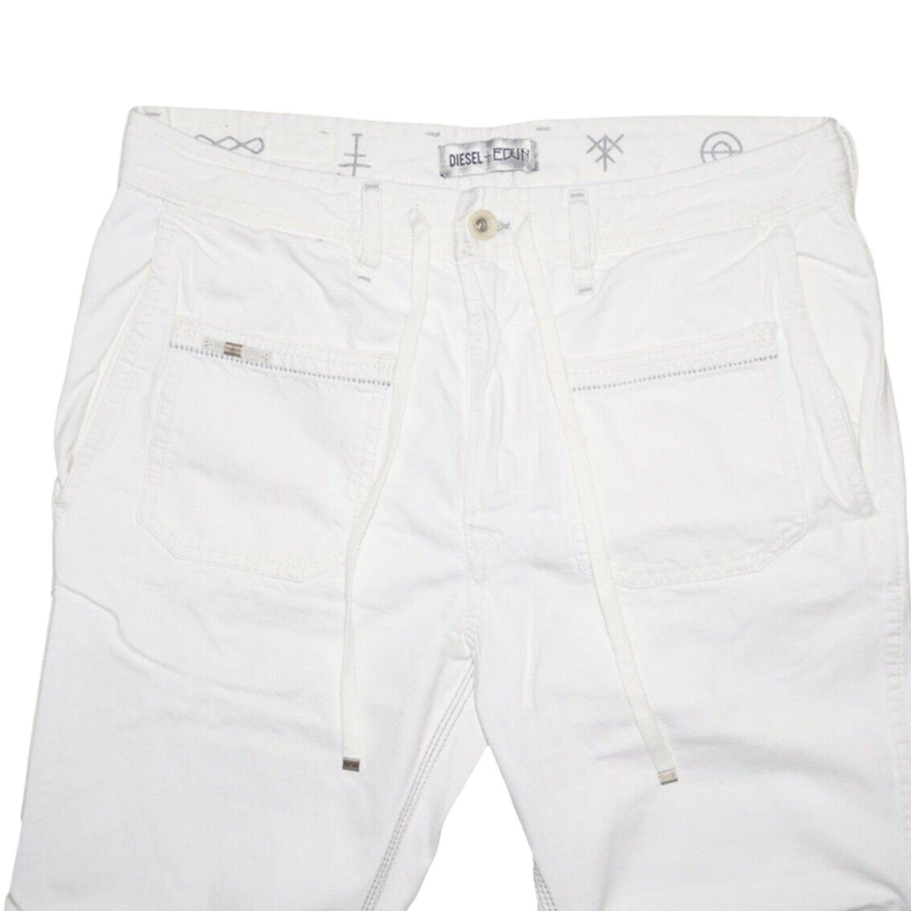 DIESEL ED RAKEE Mens Denim Jeans Straight Leg Casual Regular Cotton Pants White