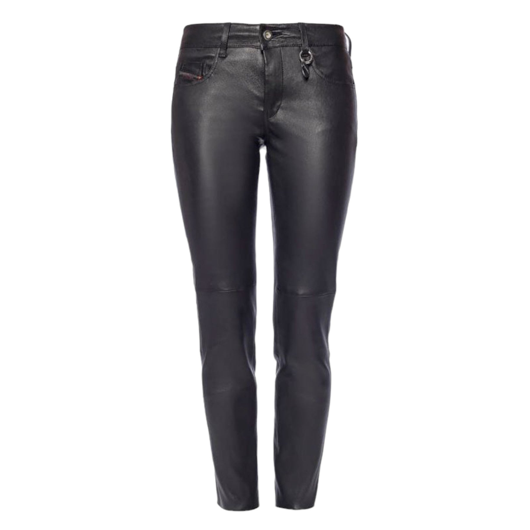 DIESEL L TIME A 0SARA Womens Jeans Leather Slim Fit Party Black Biker Pants W27