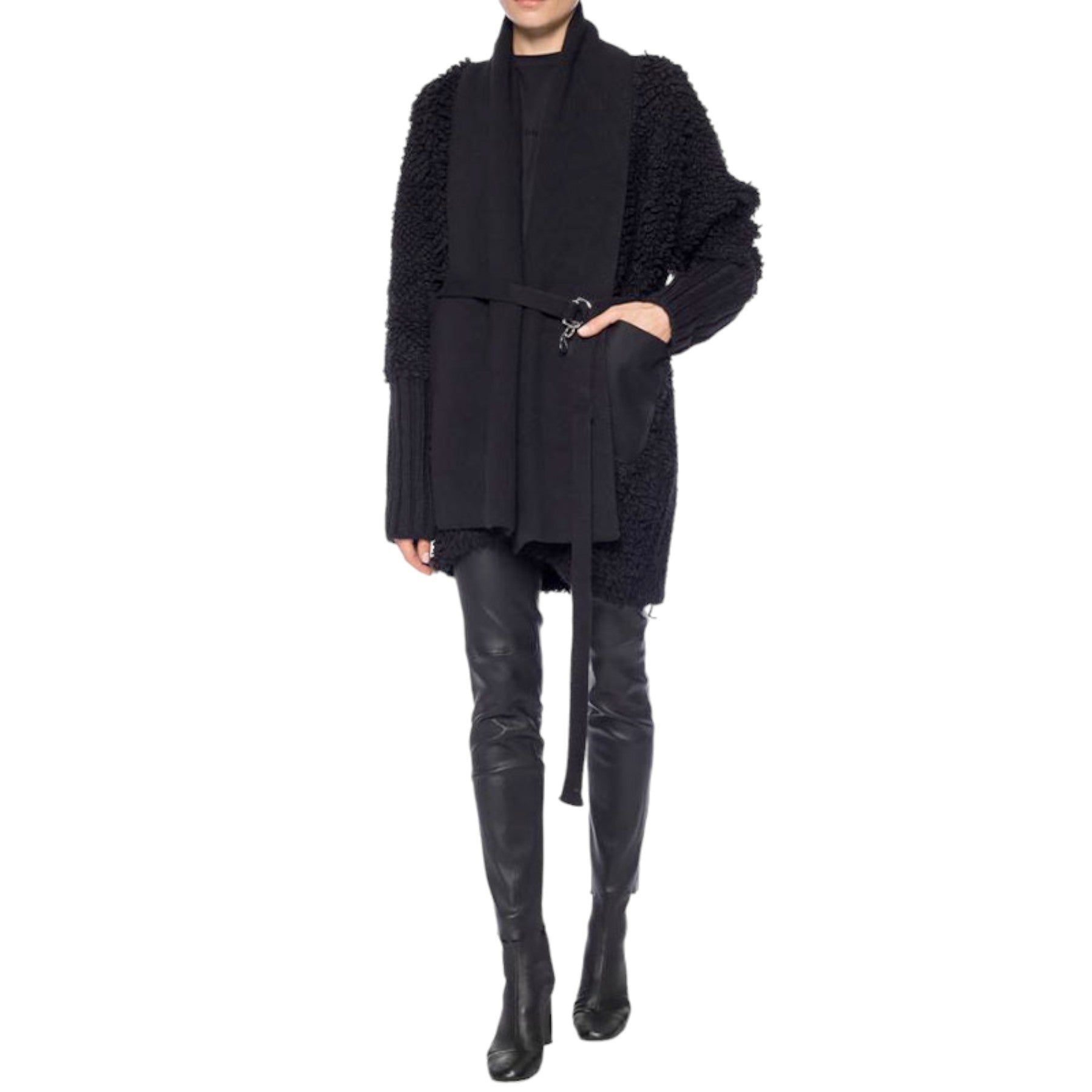 DIESEL L TIME A 0SARA Womens Jeans Leather Slim Fit Party Black Biker Pants W27