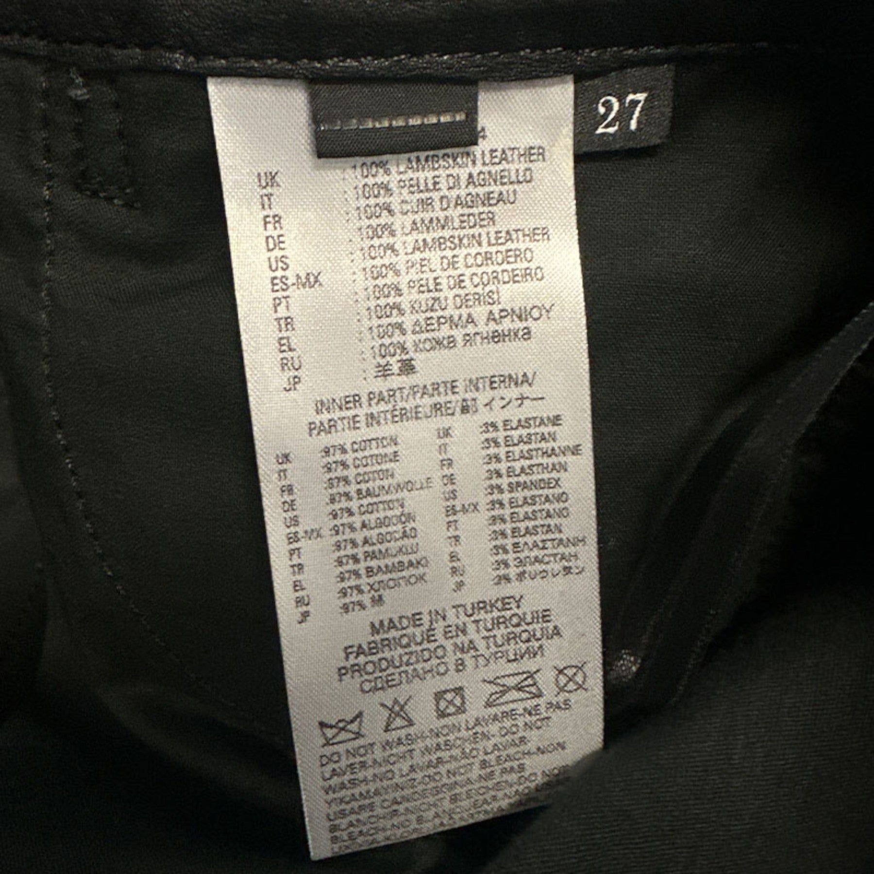 DIESEL L TIME A 0SARA Womens Jeans Leather Slim Fit Party Black Biker Pants W27