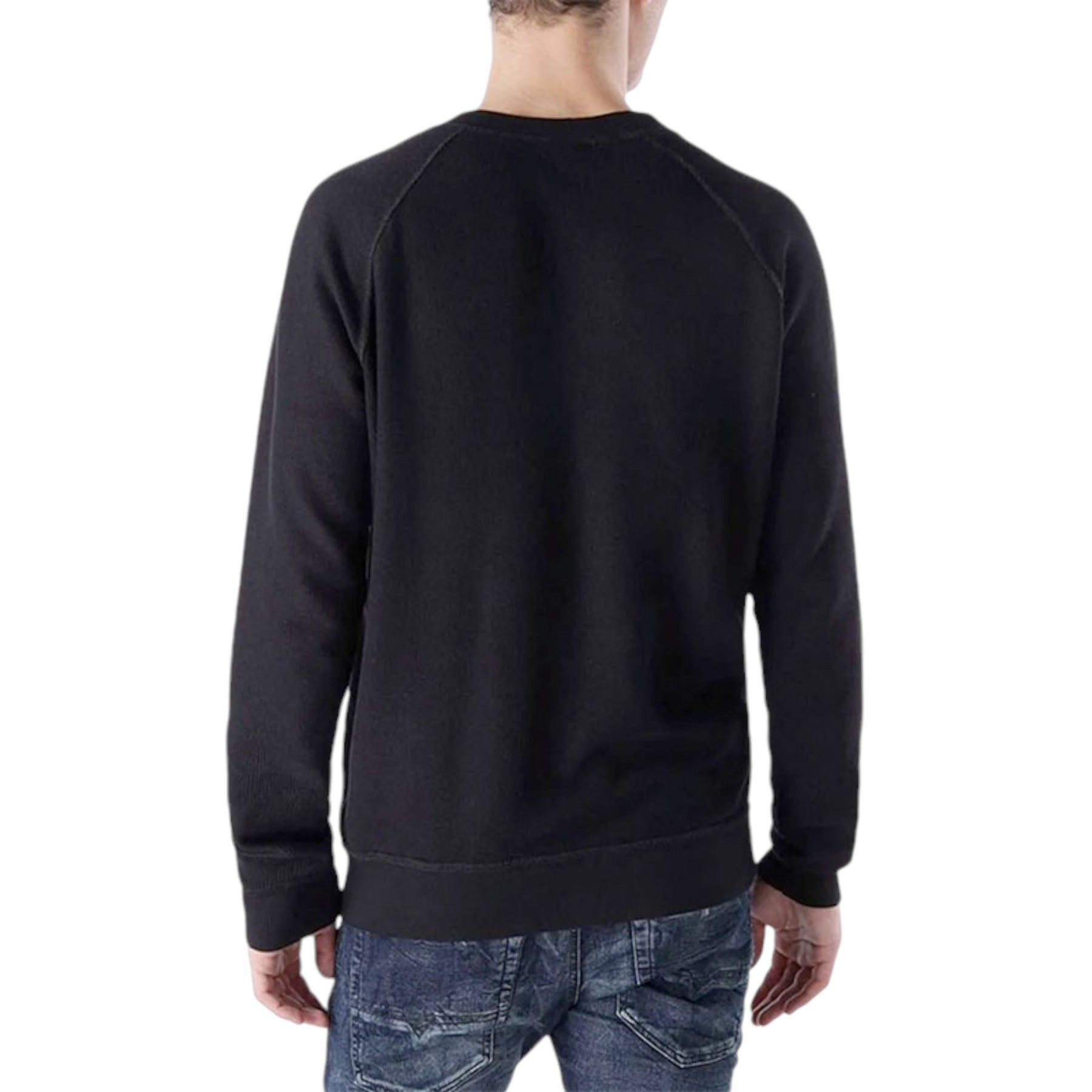 DIESEL S JAPPIE Mens Sweatshirts Crew Neck Pullover Reversible Casual Top Black
