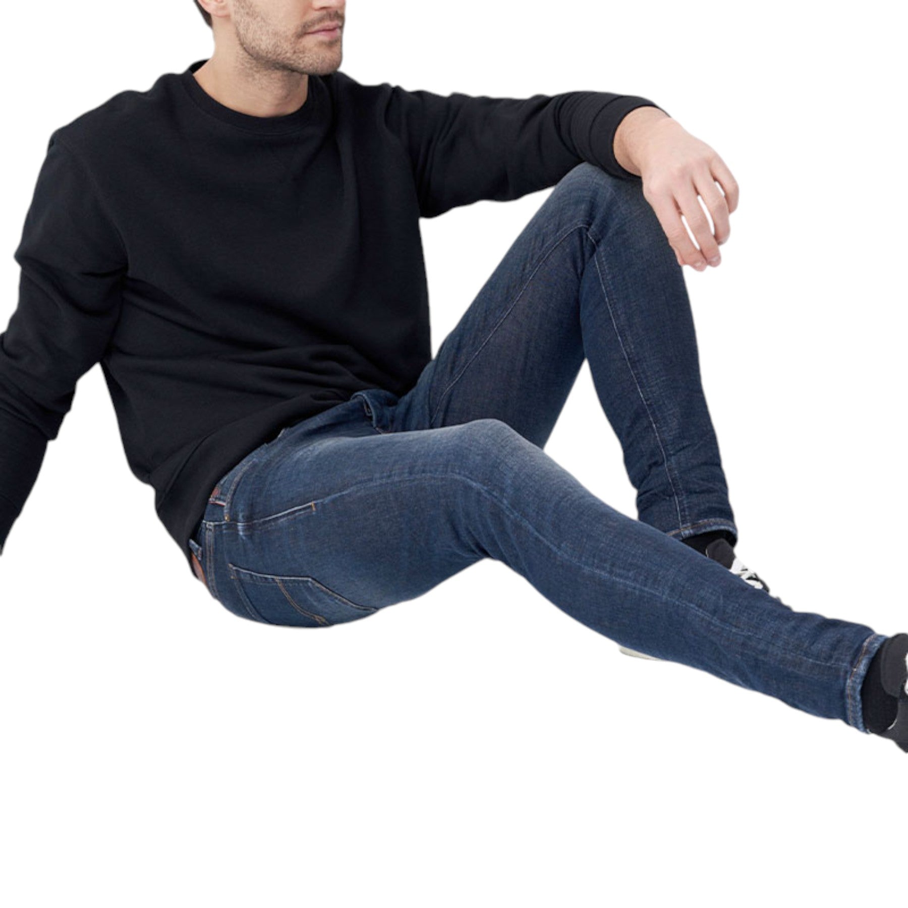 DIESEL S JAPPIE Mens Sweatshirts Crew Neck Pullover Reversible Casual Top Black