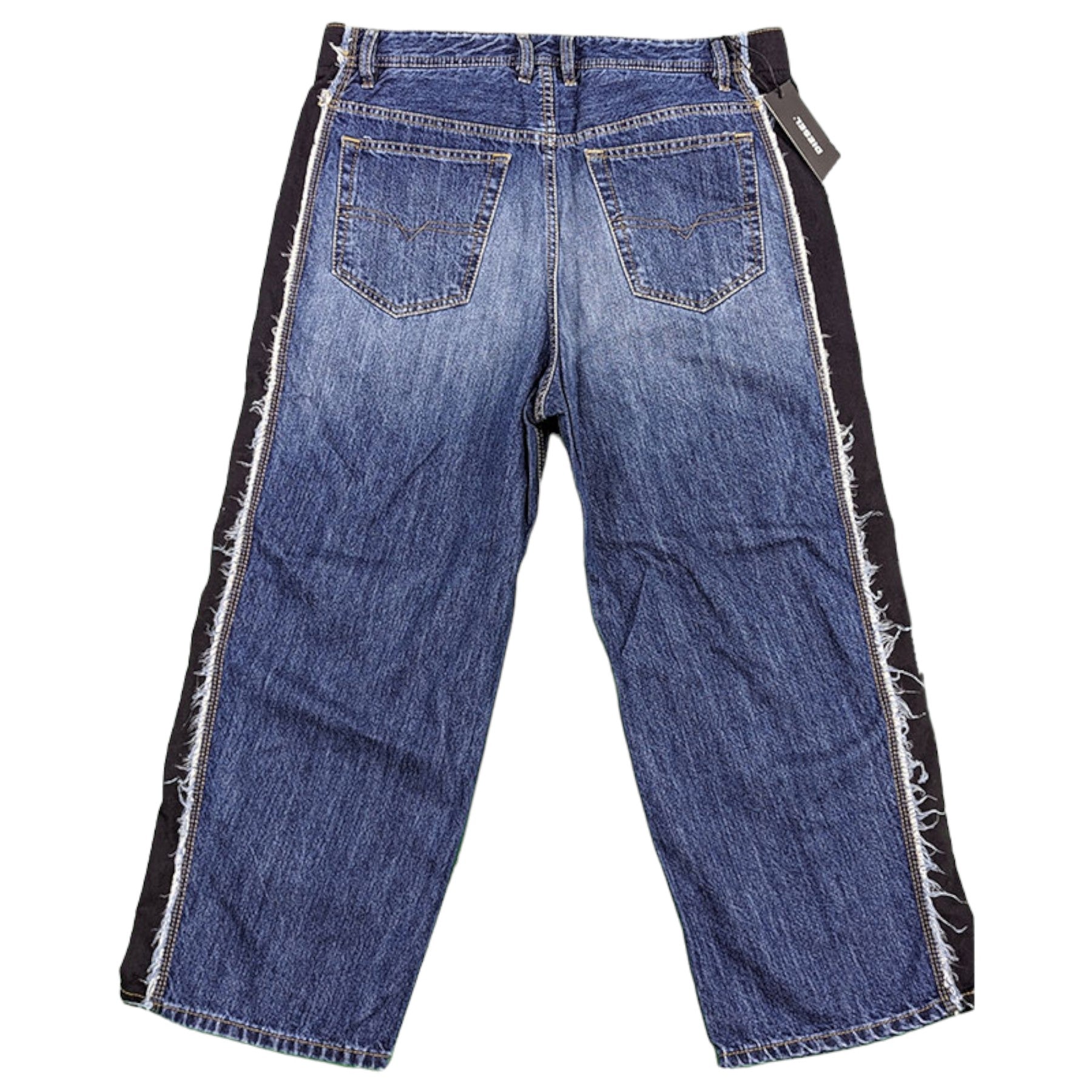 DIESEL FLIP 084TE Mens Denim Jeans Regular Fit Straight Leg Blue Casual Pant New