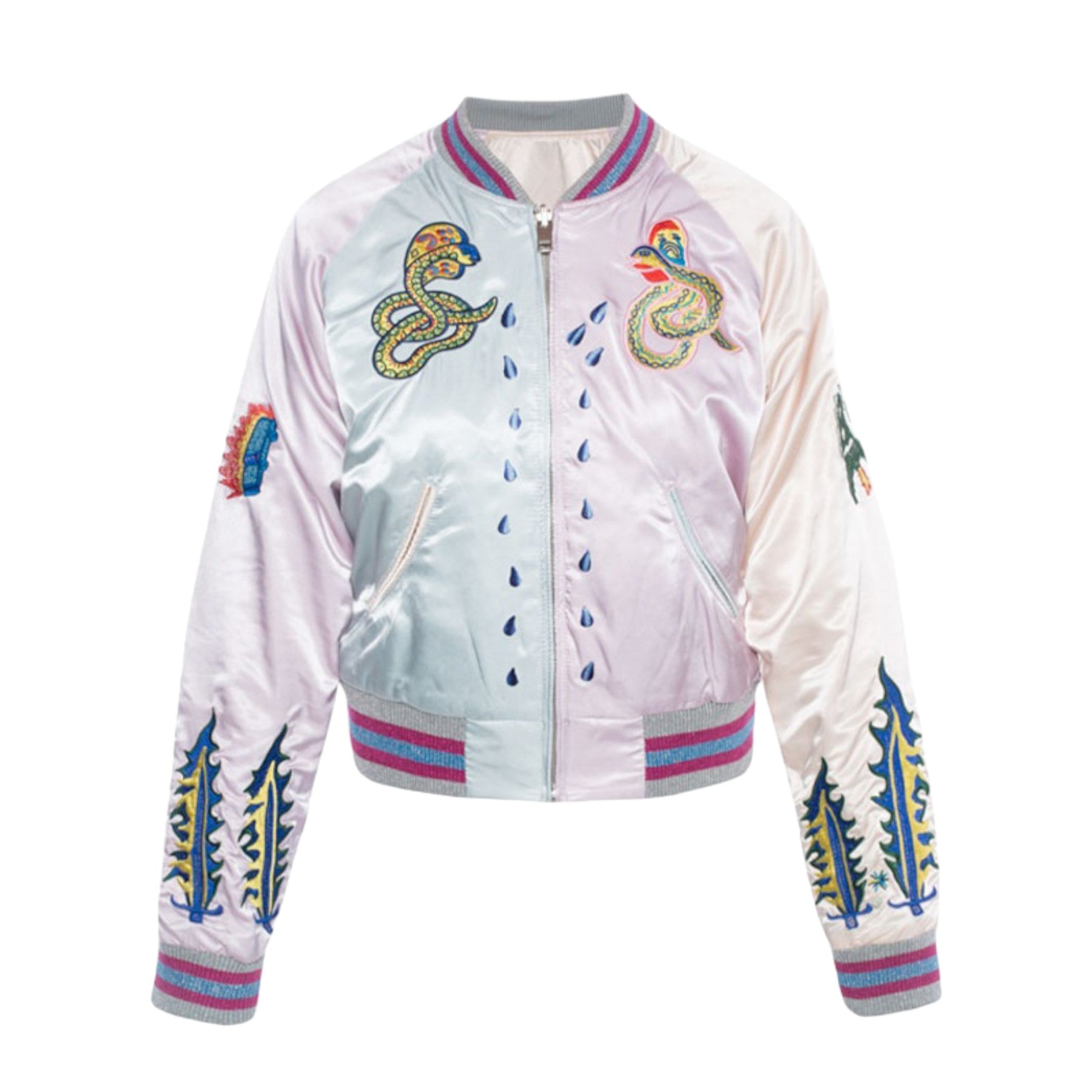 DIESEL G ABSOL Womens Bomber Jacket Pink Ladies Reversible Jacket Winter Outwear