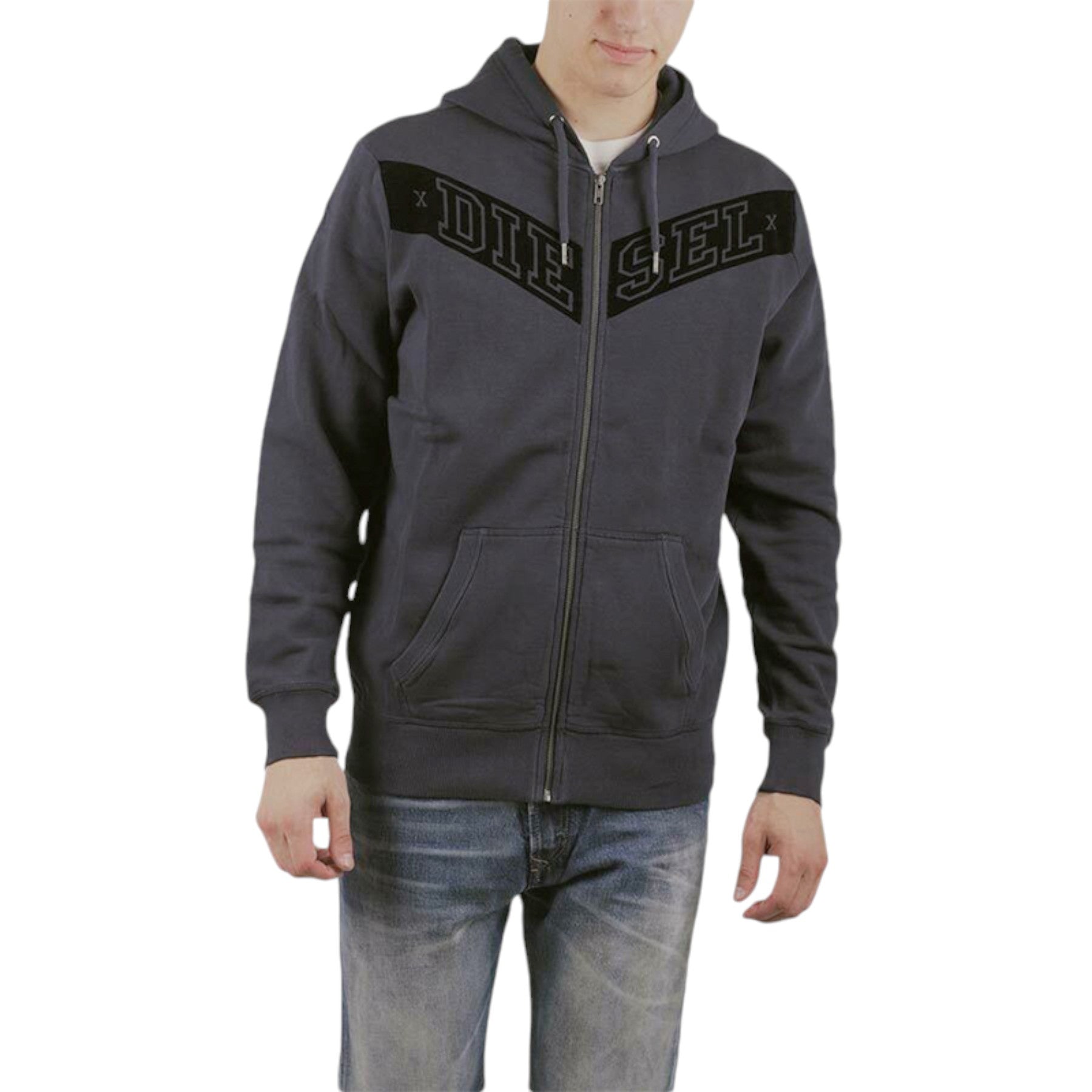 DIESEL S AUV Mens Hoodies Gym Casual Sweatshirt Top Full Zip Hoody Jumper Bottom