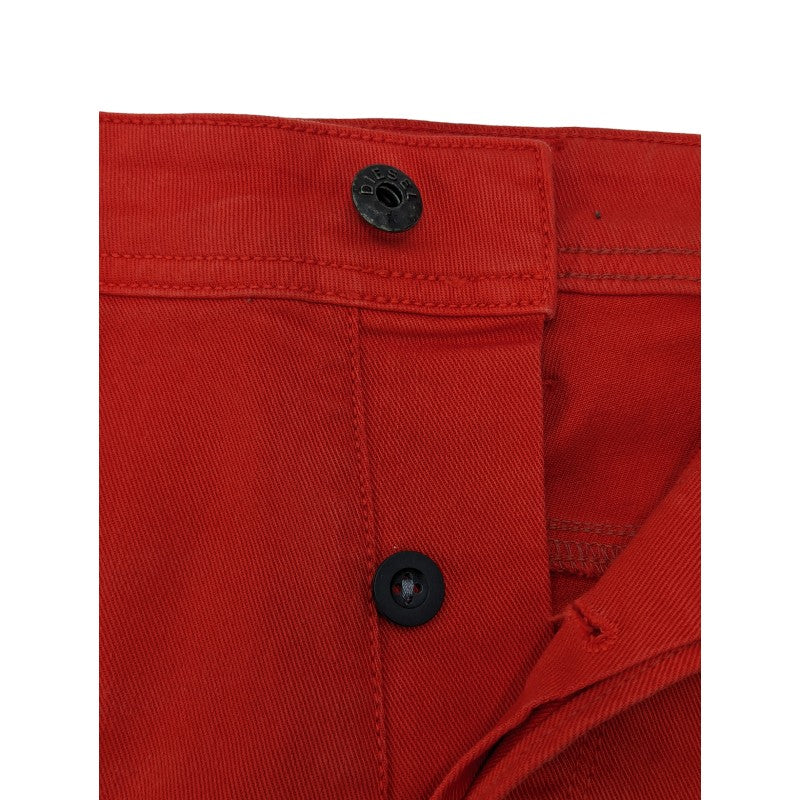 DIESEL IAKOP 0111D Mens Denim Jeans Regular Fit Stretch Casual Red Denim Pants