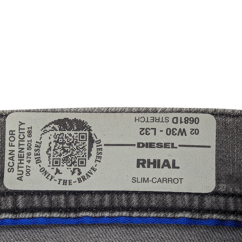 DIESEL RHIAL 0681D Mens Denim Jeans Slim Fit Carrot Leg Stretch Casual Pants W30