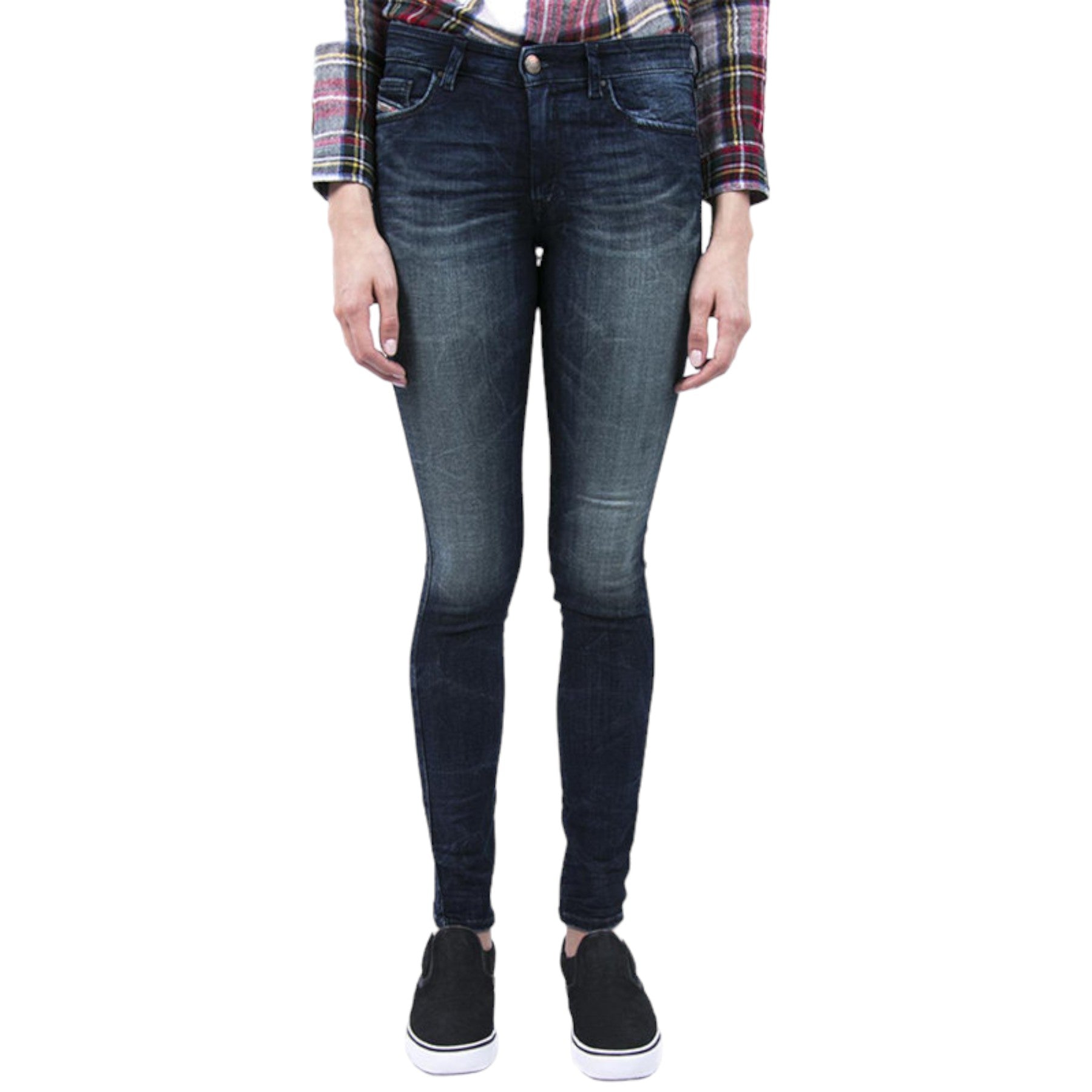 DIESEL DORIS NE 0601L Womens Jogg Jeans Slim Fit Sweat Denim Pants Dark Blue NEW