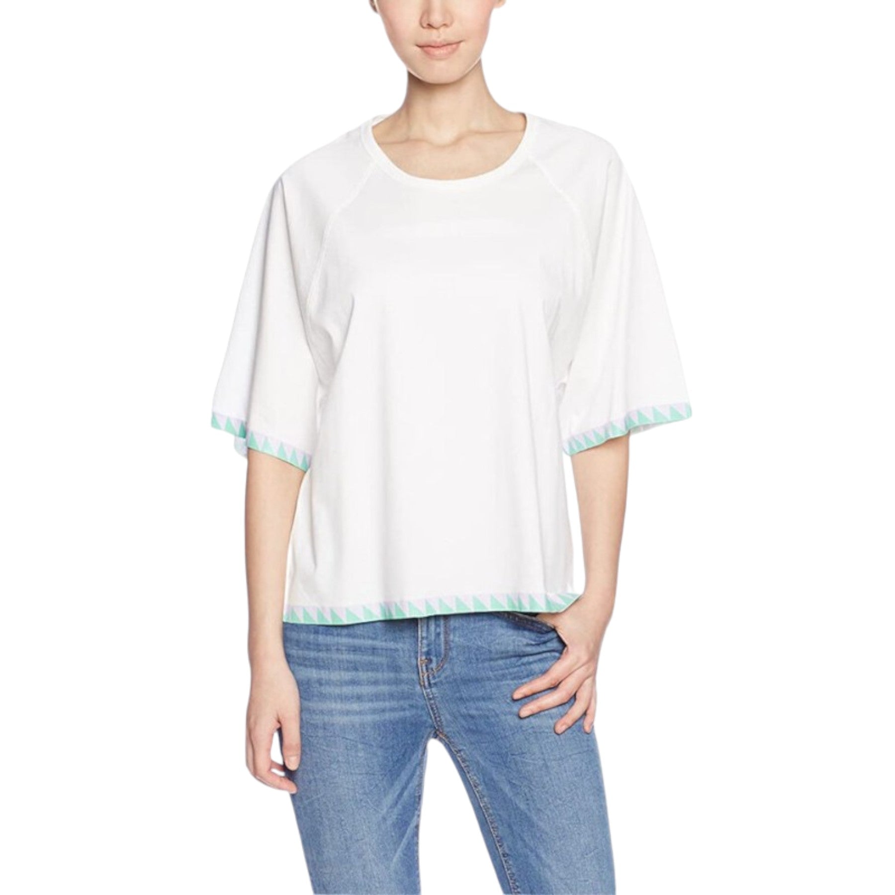 DIESEL T BREN Womens T Shirt Loose Fit Oversize White Summer Relax Fit Top XXS-M