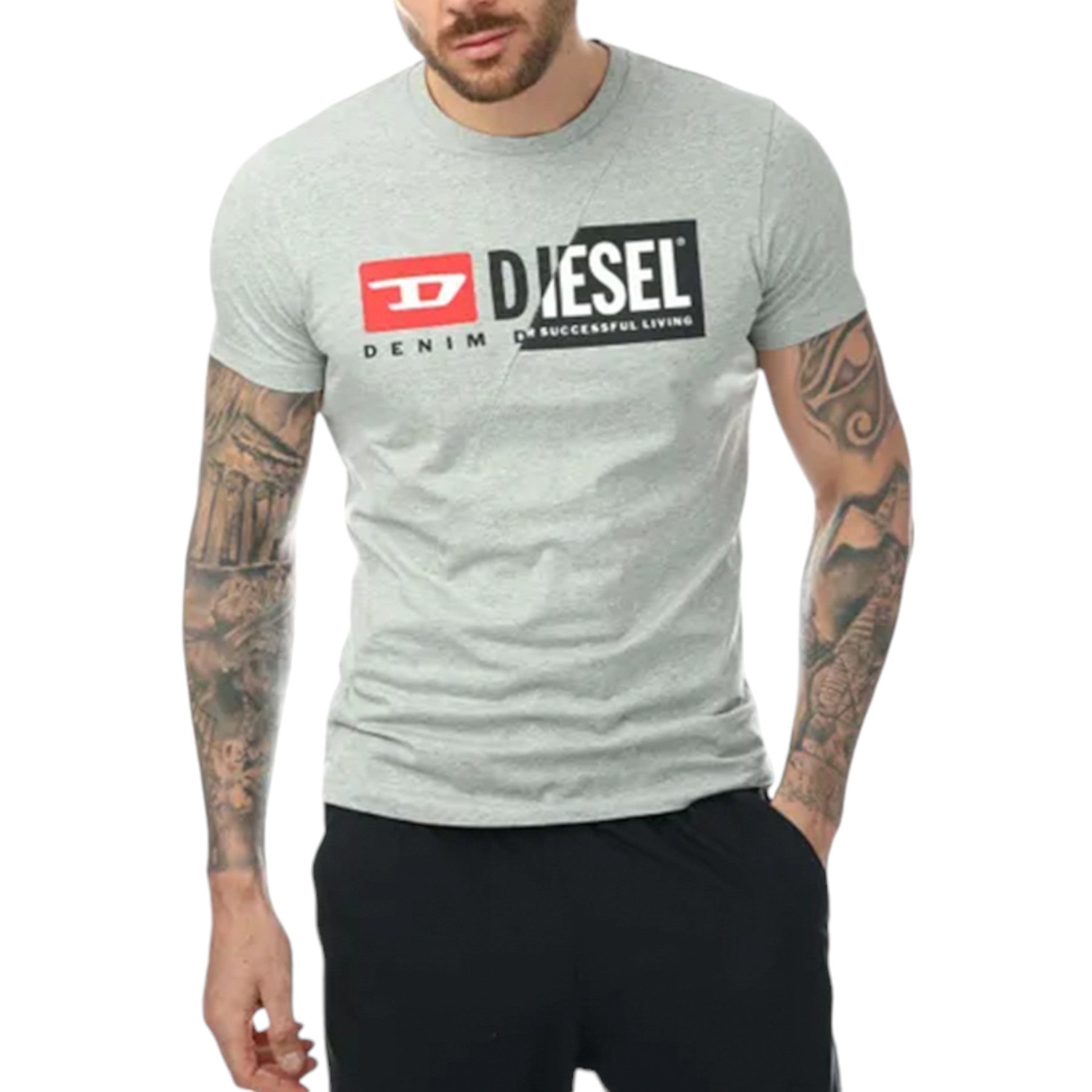 DIESEL T DIEGO CUTY Mens T Shirt Crew Neck Short Sleeve Maglietta Duel Logo Tee