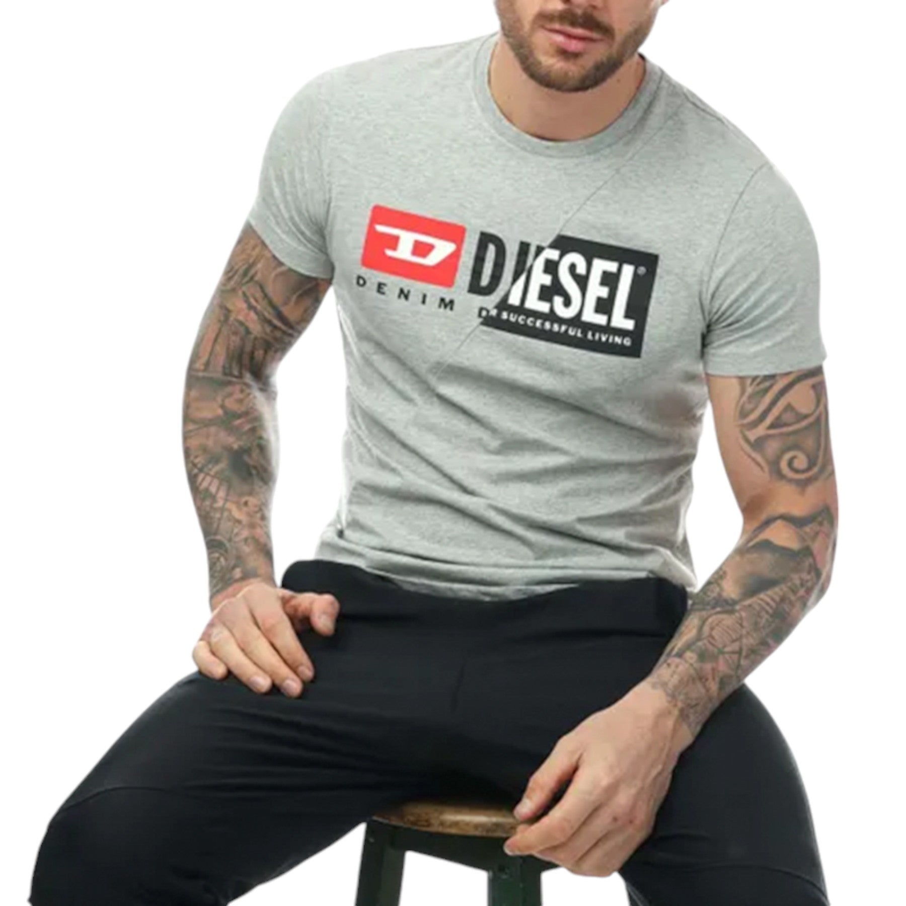DIESEL T DIEGO CUTY Mens T Shirt Crew Neck Short Sleeve Maglietta Duel Logo Tee
