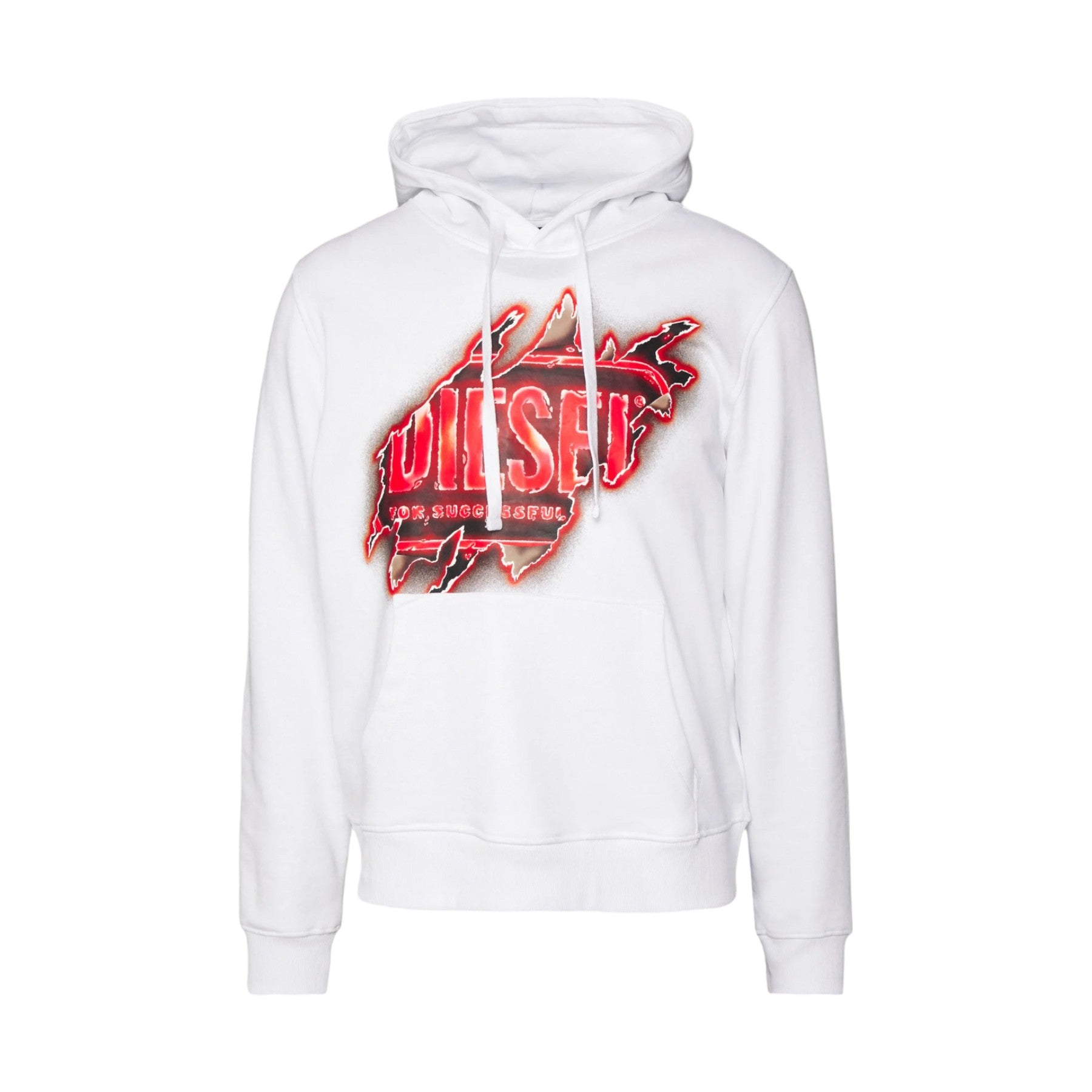 DIESEL S GINN E8 Mens Hoodie Long sleeve Printed Logo Pullover Hooded Sweatshirt