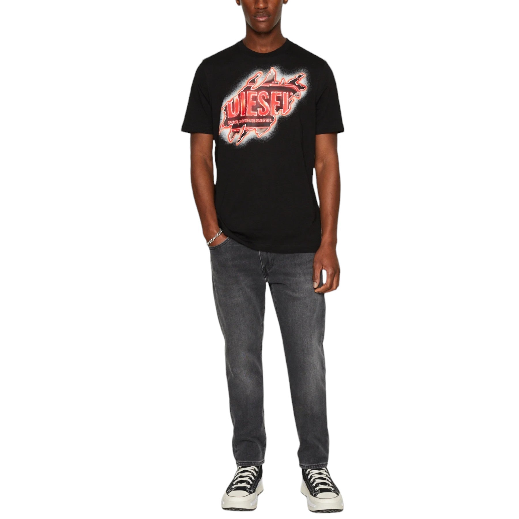 DIESEL T JUST E43 Mens T Shirts Cotton Crew Neck Short Sleeved Casual Summer Tee