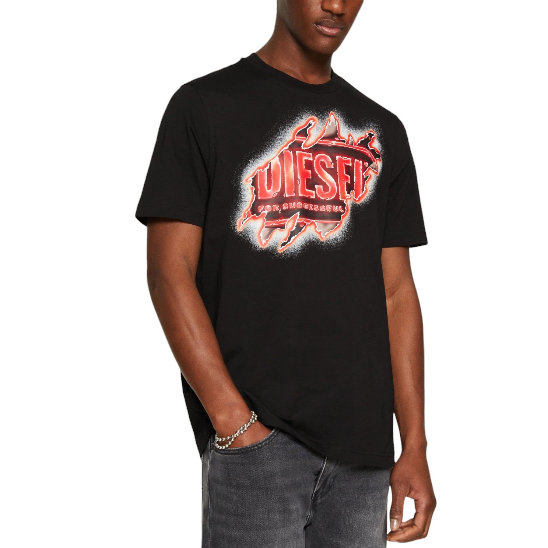 DIESEL T JUST E43 Mens T Shirts Cotton Crew Neck Short Sleeved Casual Summer Tee