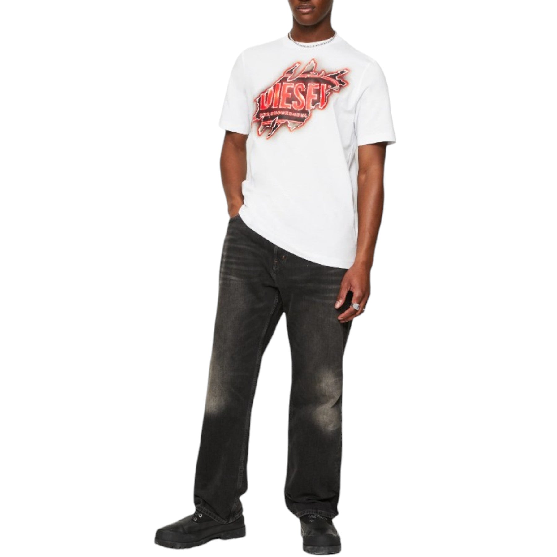 DIESEL T JUST E43 Mens T Shirts Cotton Crew Neck Short Sleeved Casual Summer Tee