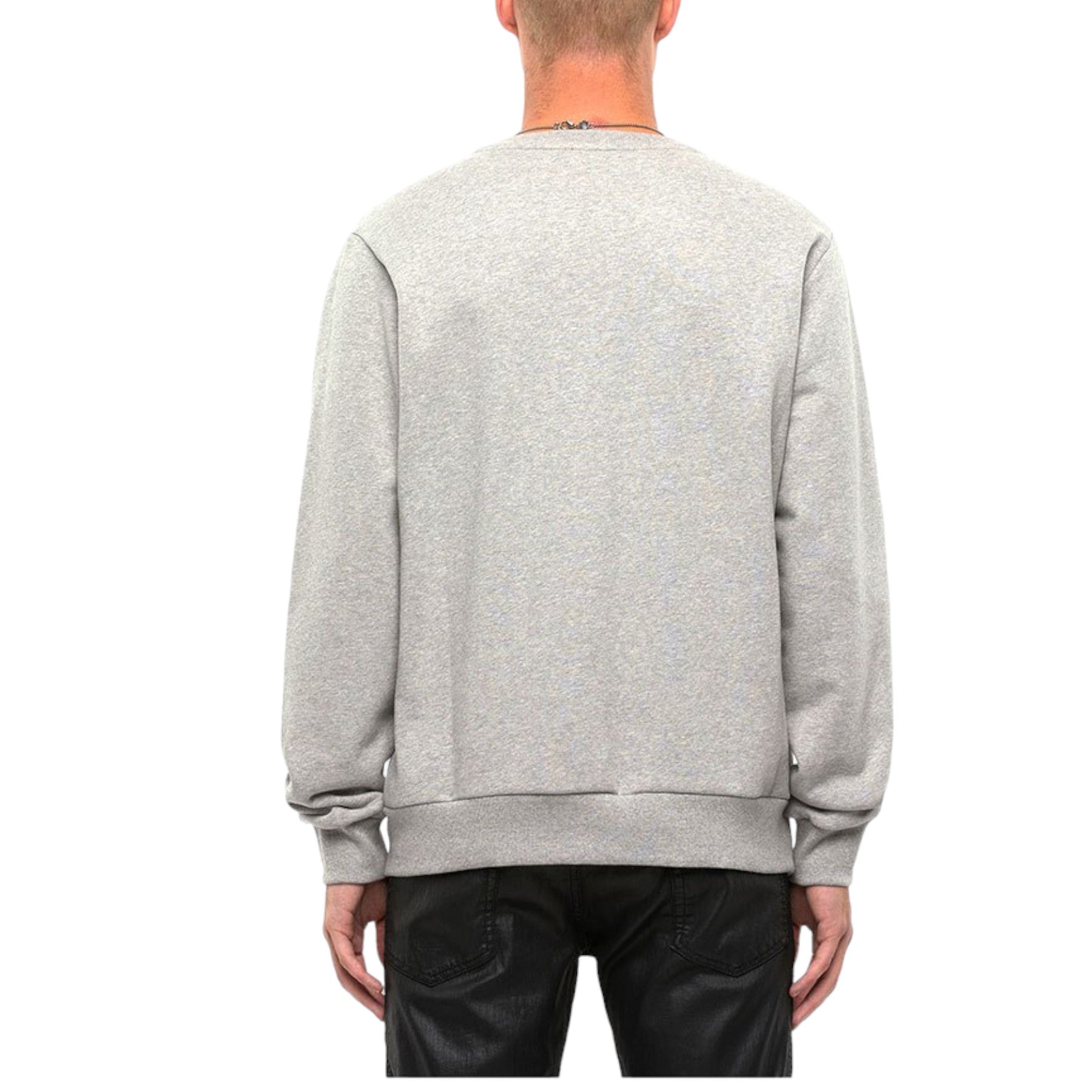 DIESEL S GIRK N80 Felpa Mens Sweatshirt Pullover Reverse Logo Crew Neck Grey New