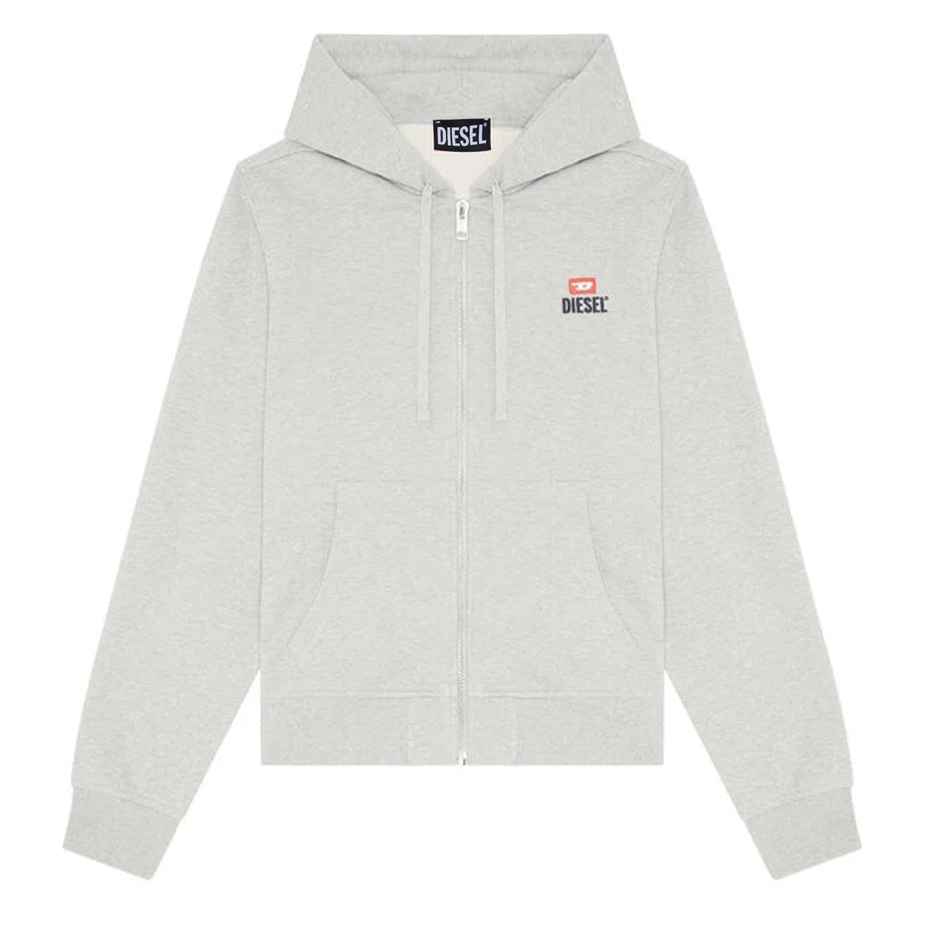 DIESEL S Girk Felpa Mens Hoodie Zip Up Regular Fit Sweat Hooded Jacket Logo Grey